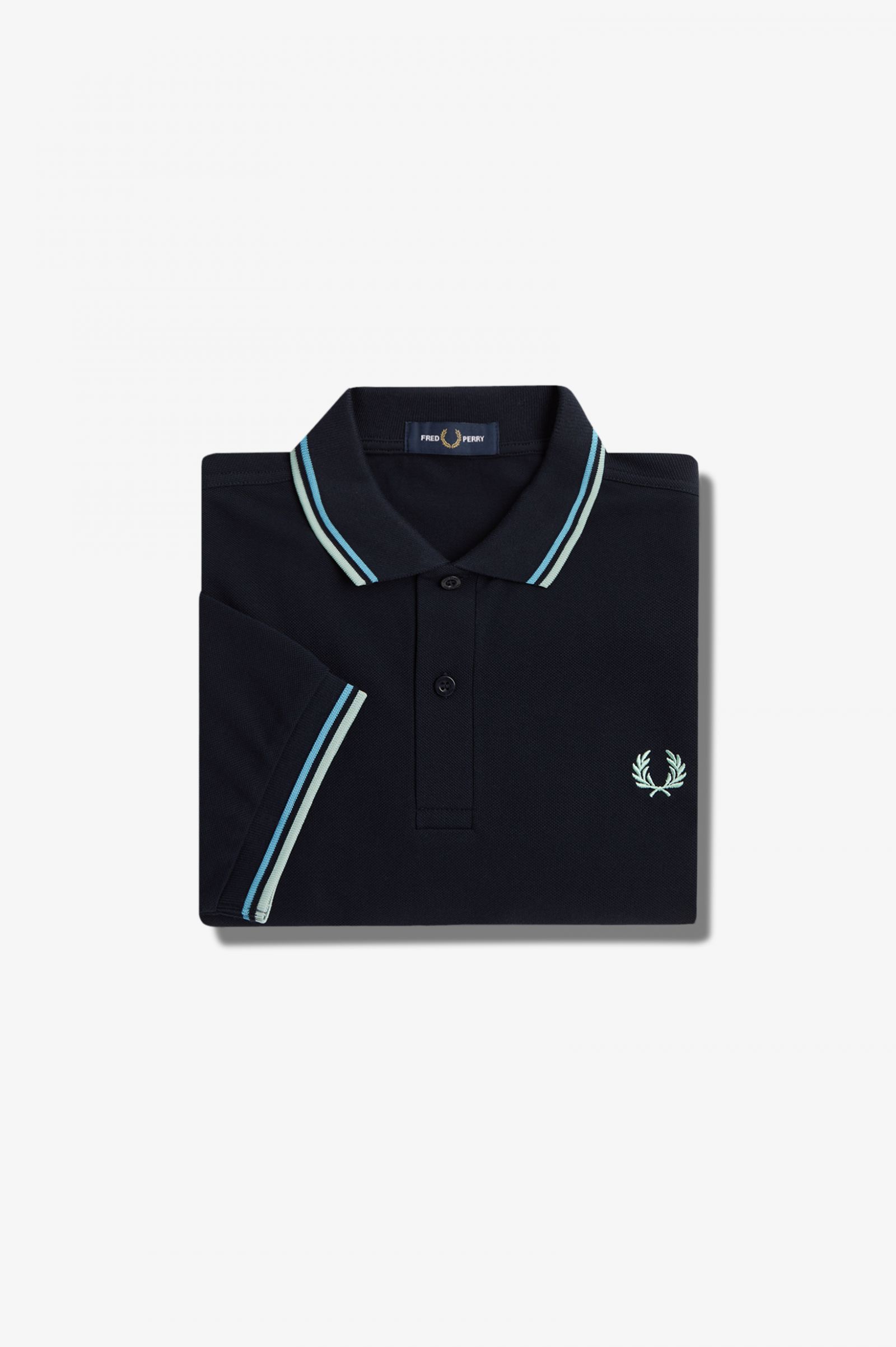 The Fred Perry ShirtM3600 Navy / Soft Blue / Silver Blue
