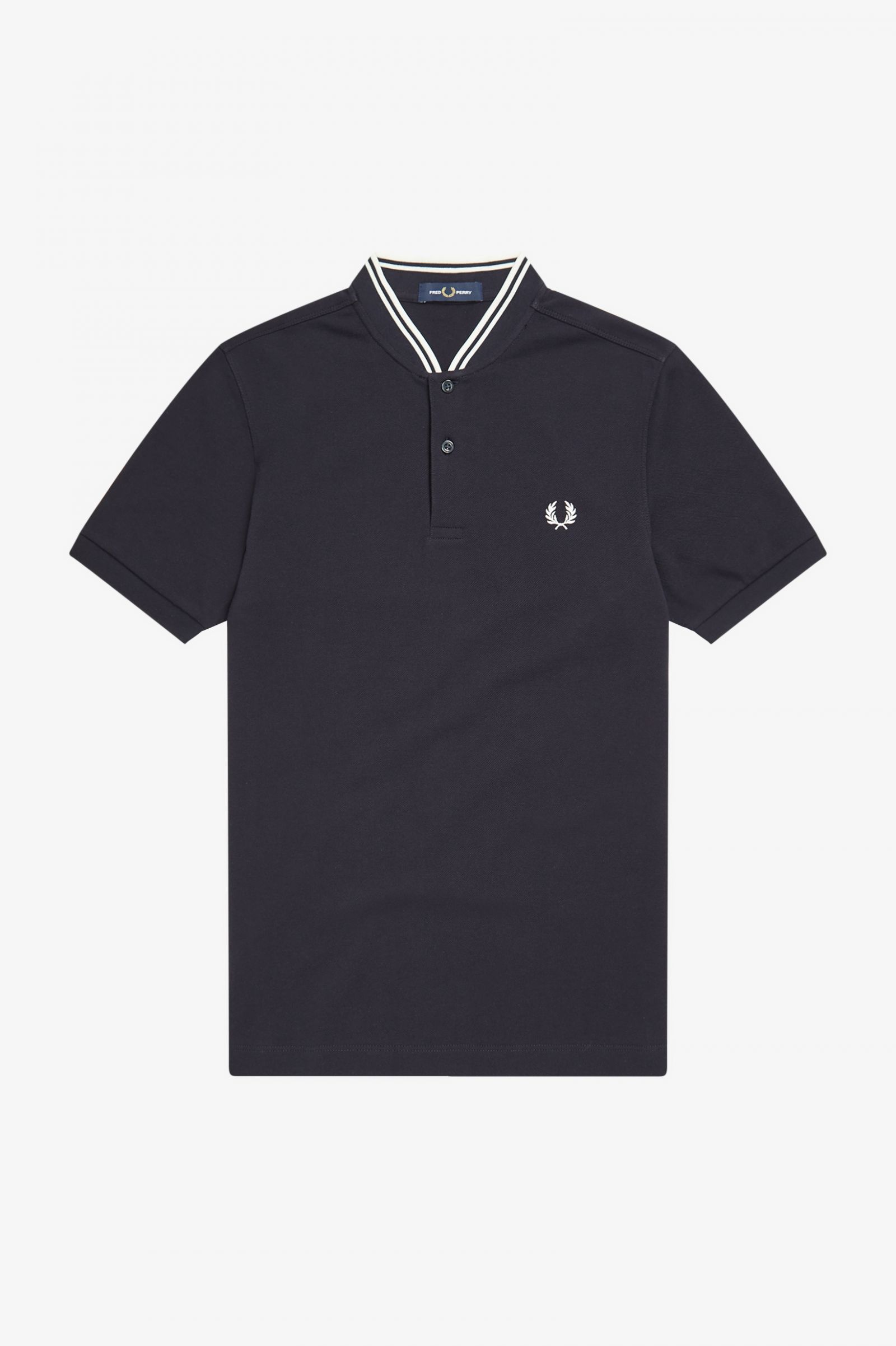 Bomber Collar Polo Shirt Navy