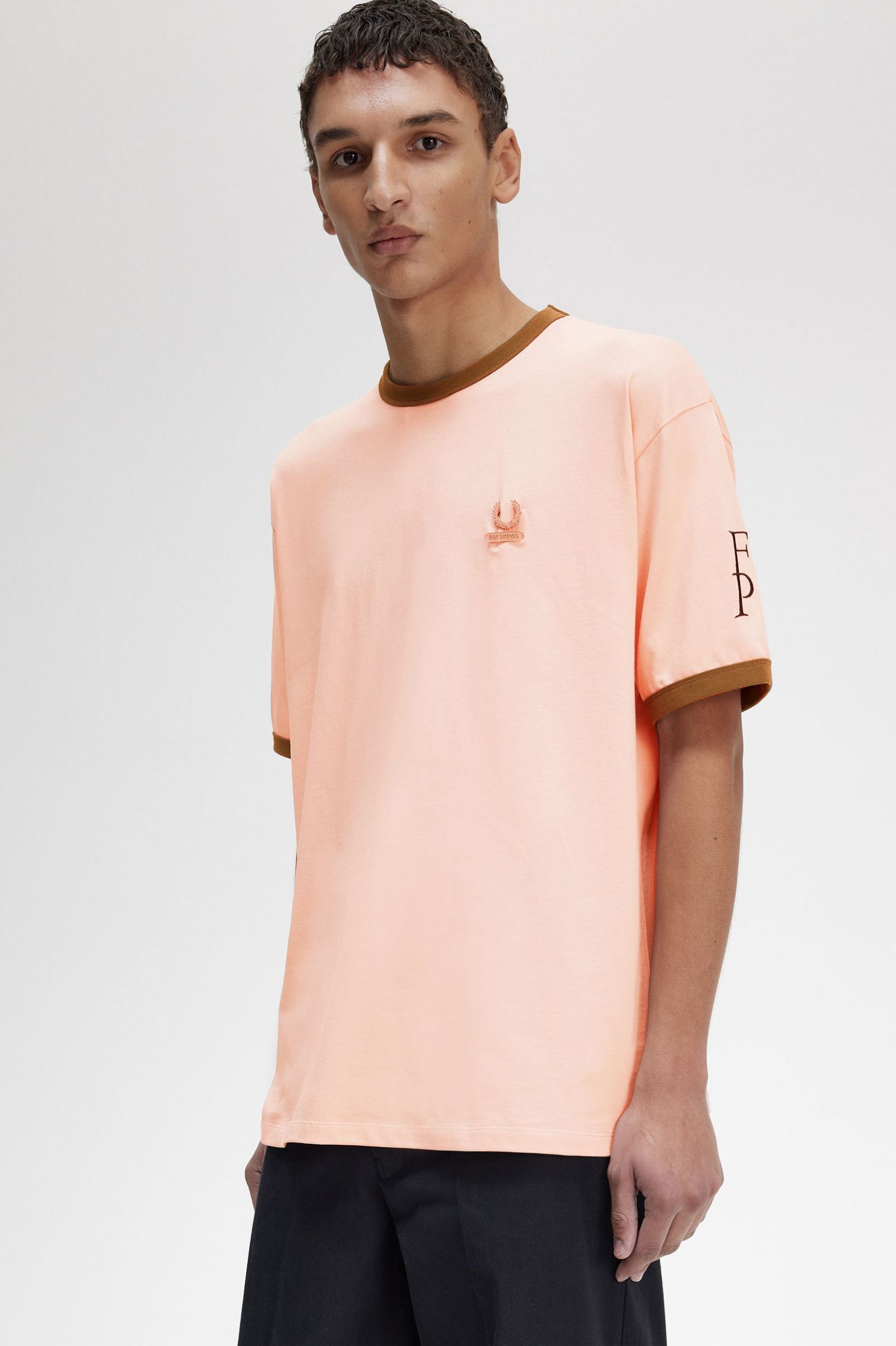 Raf SimonsContrast Trim Relaxed T-Shirt Light Misty Rose