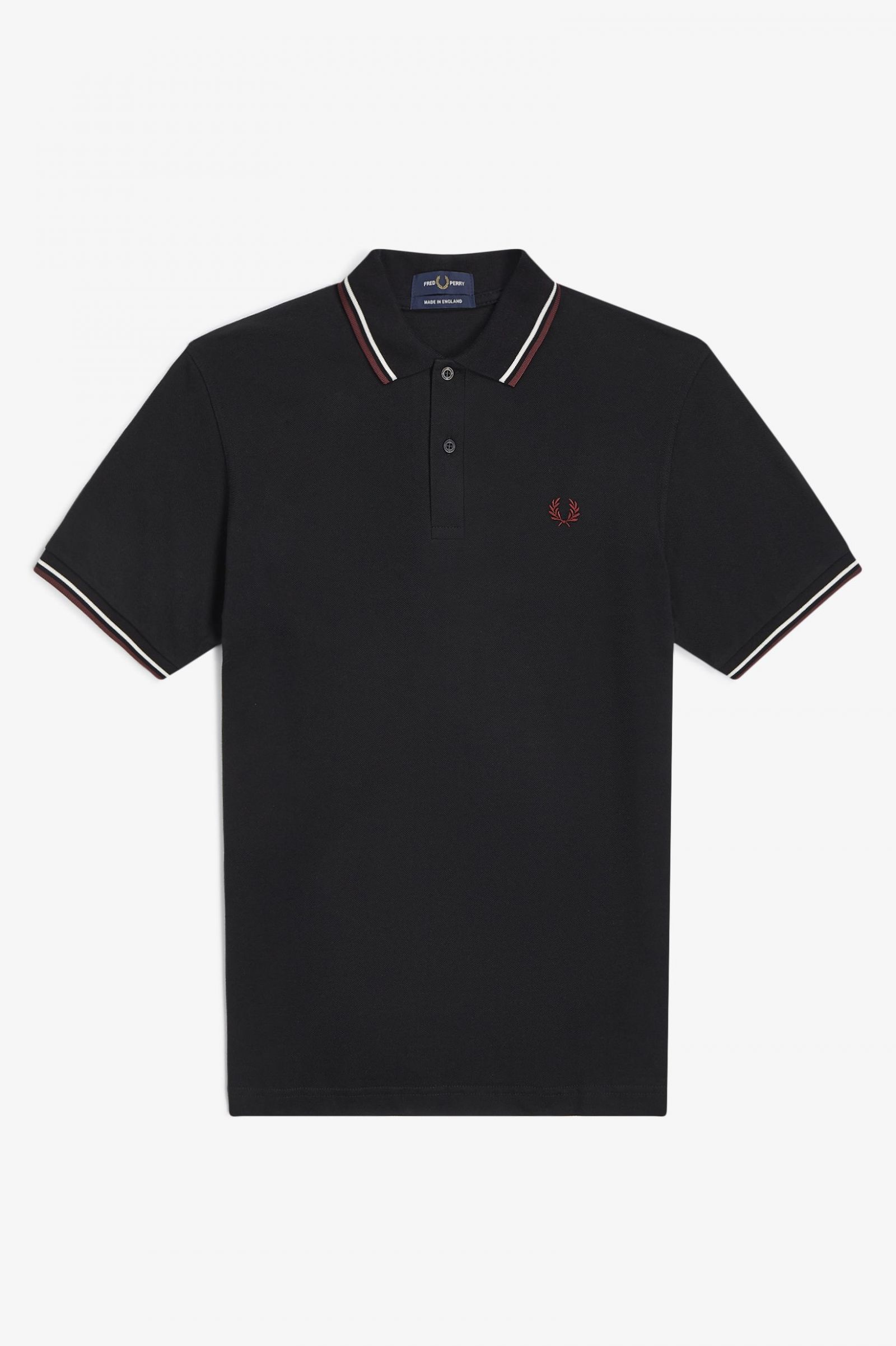 The Fred Perry ShirtM12 Black / Ecru / Oxblood