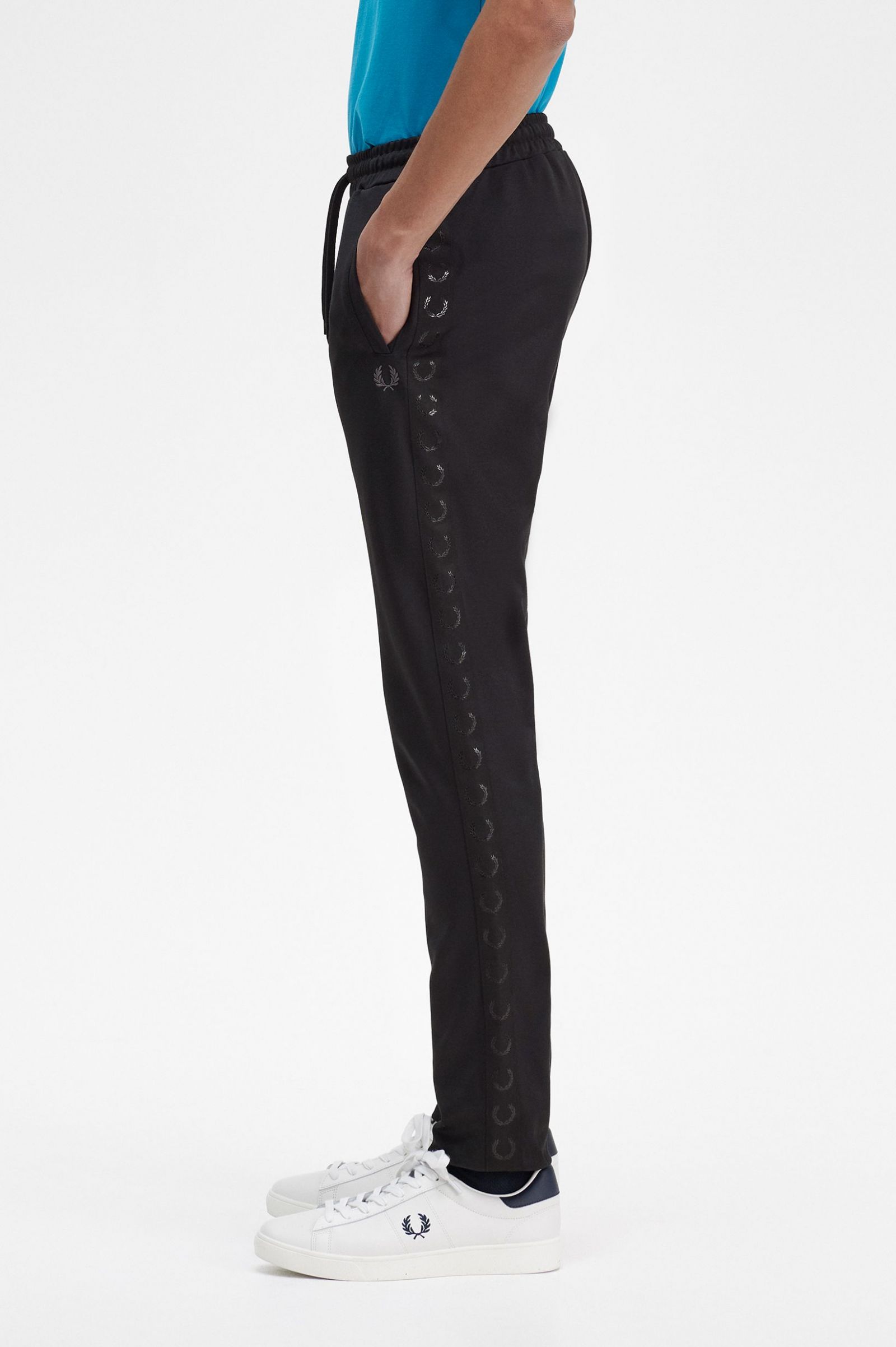 Taped Track Pants Black / Black