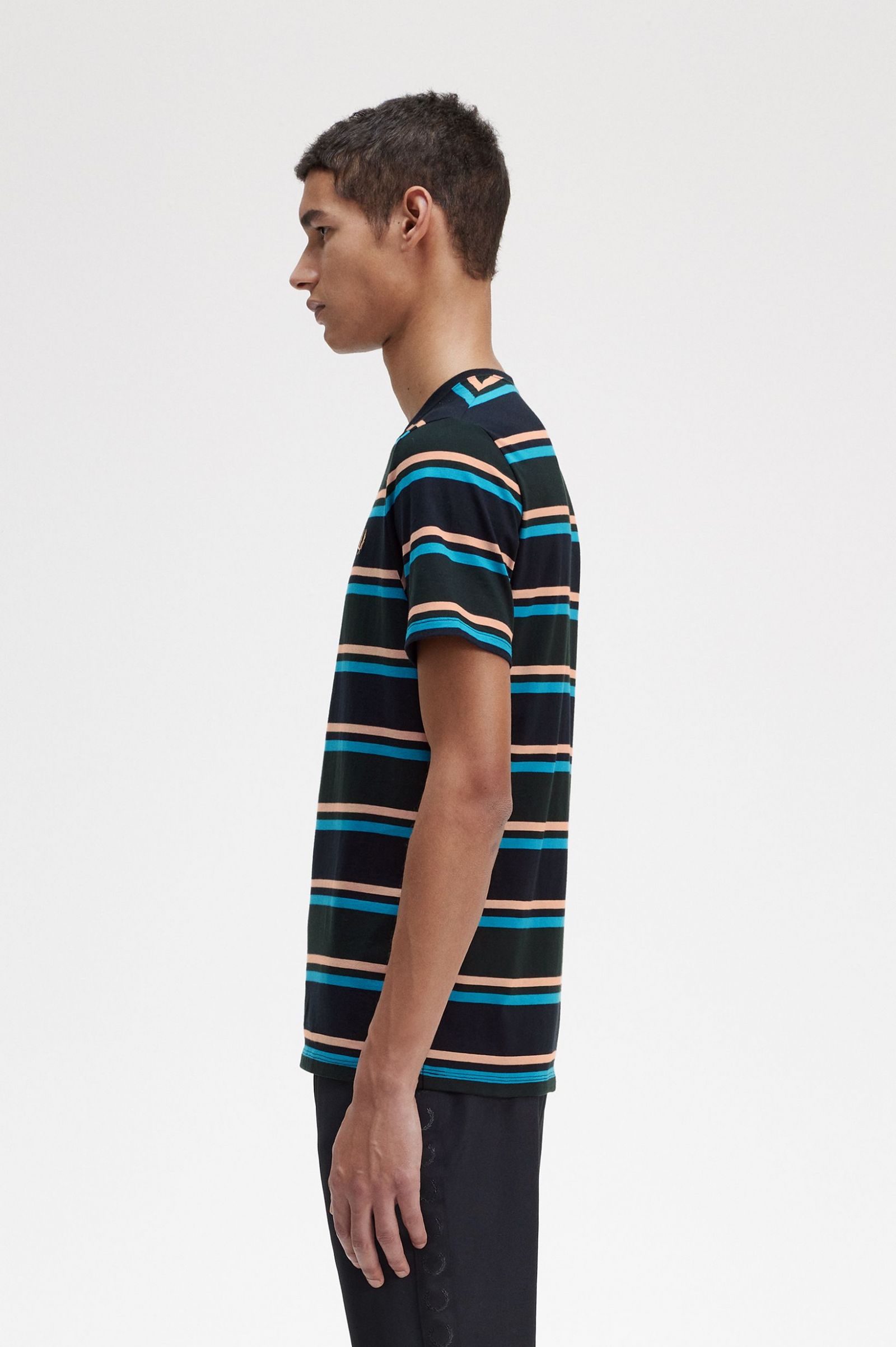 Bold Stripe T-Shirt Night Green