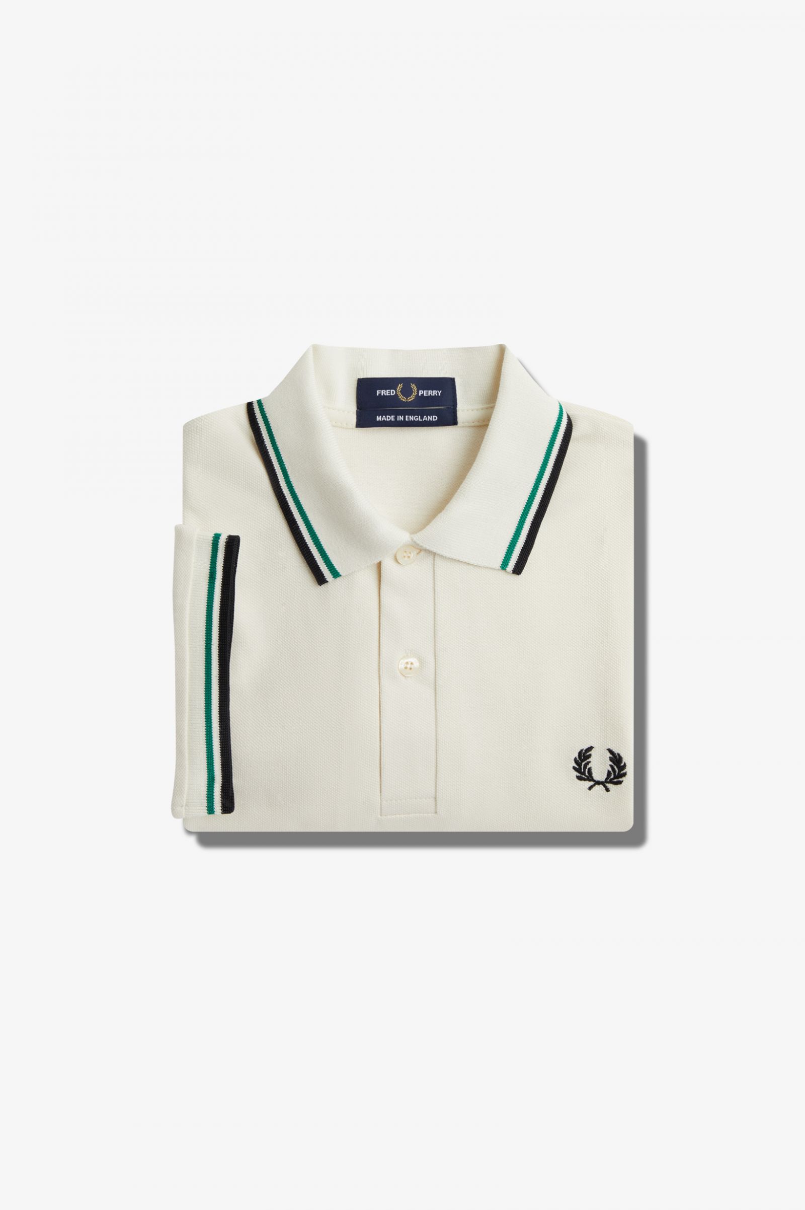 The Fred Perry ShirtM12 Light Ecru / Fred Perry Green / Black
