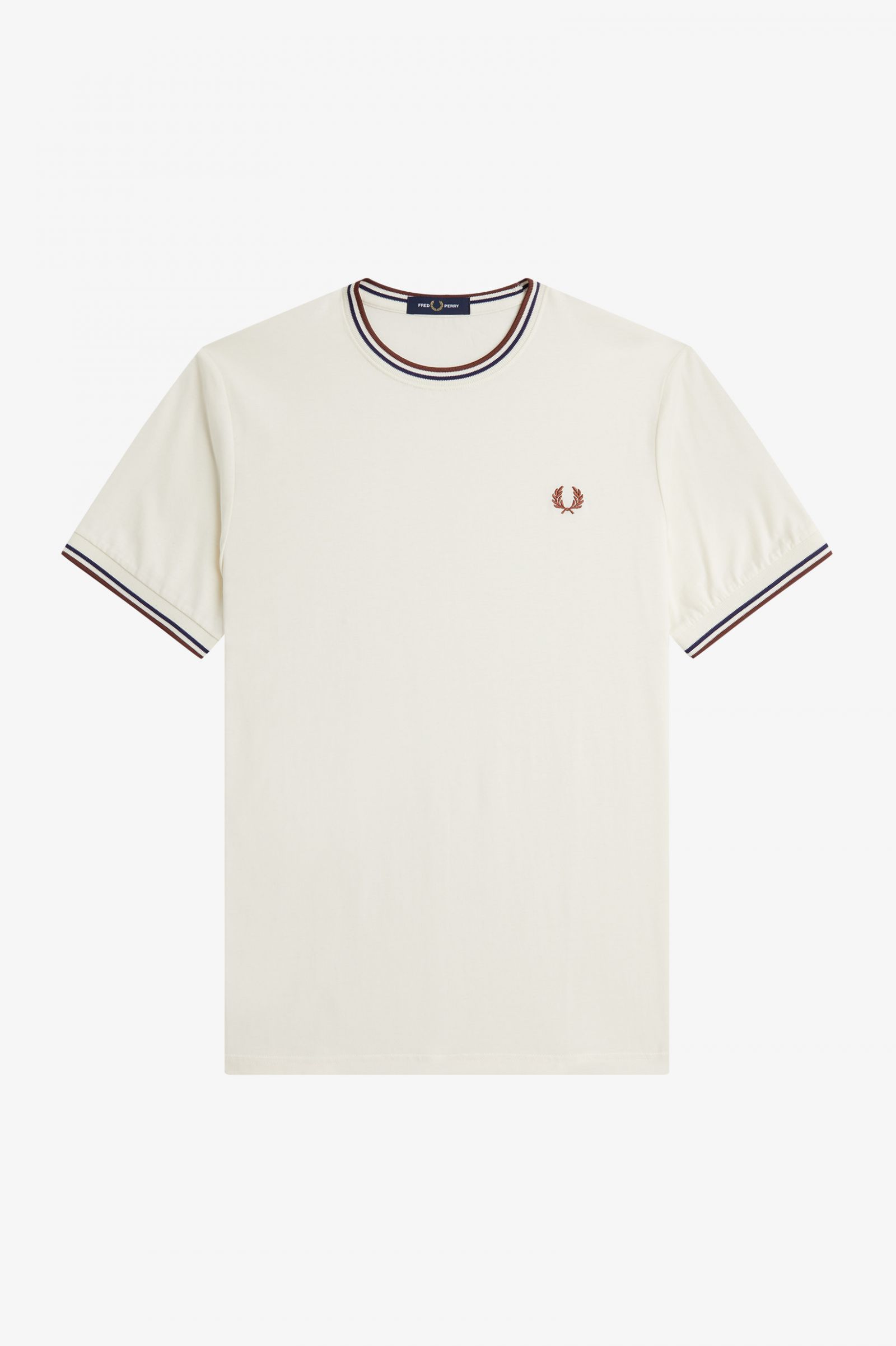 Twin Tipped T-Shirt Ecru / Whisky Brown