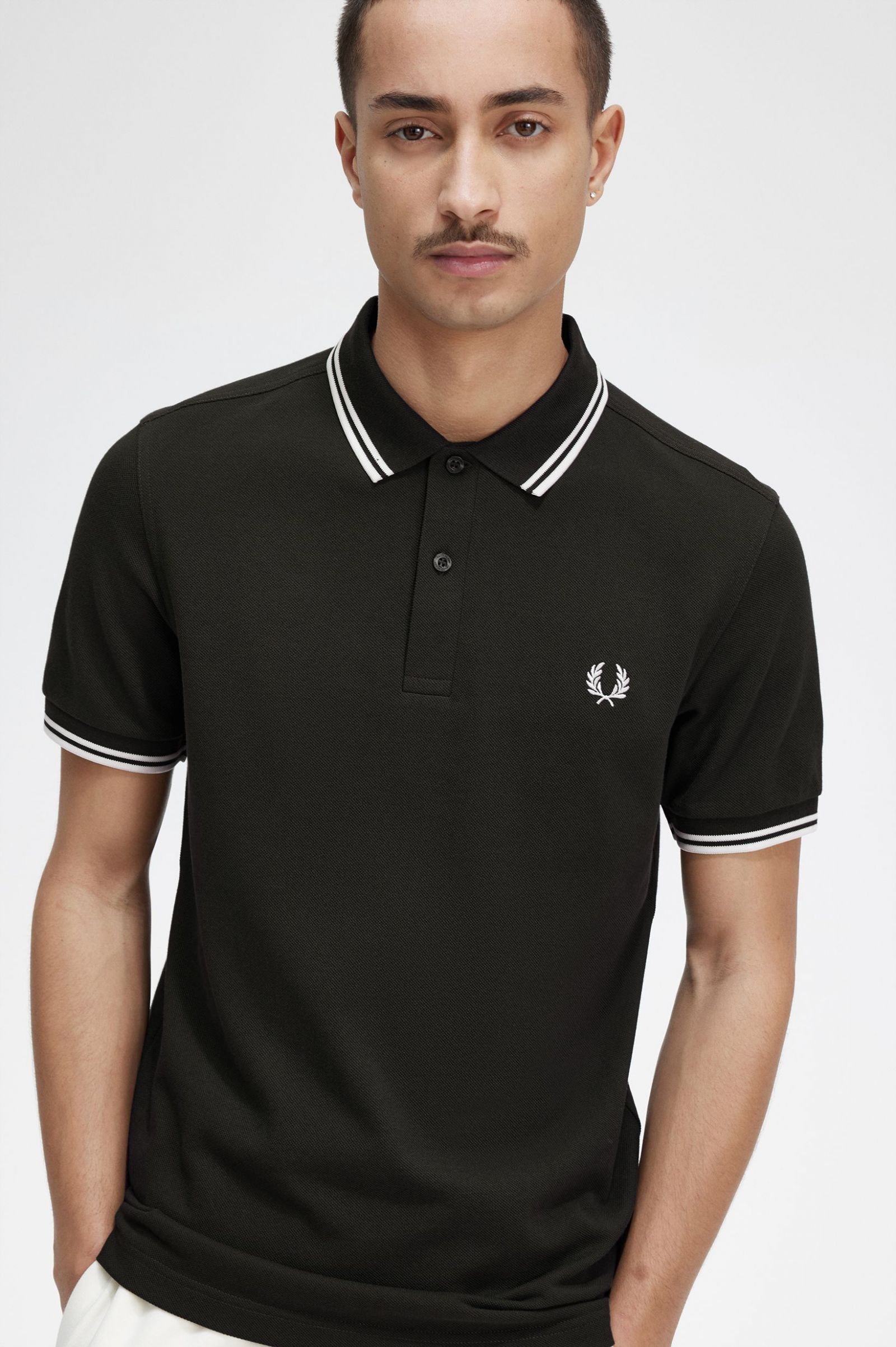 The Fred Perry ShirtM3600 Night Green / Snow White / Snow White