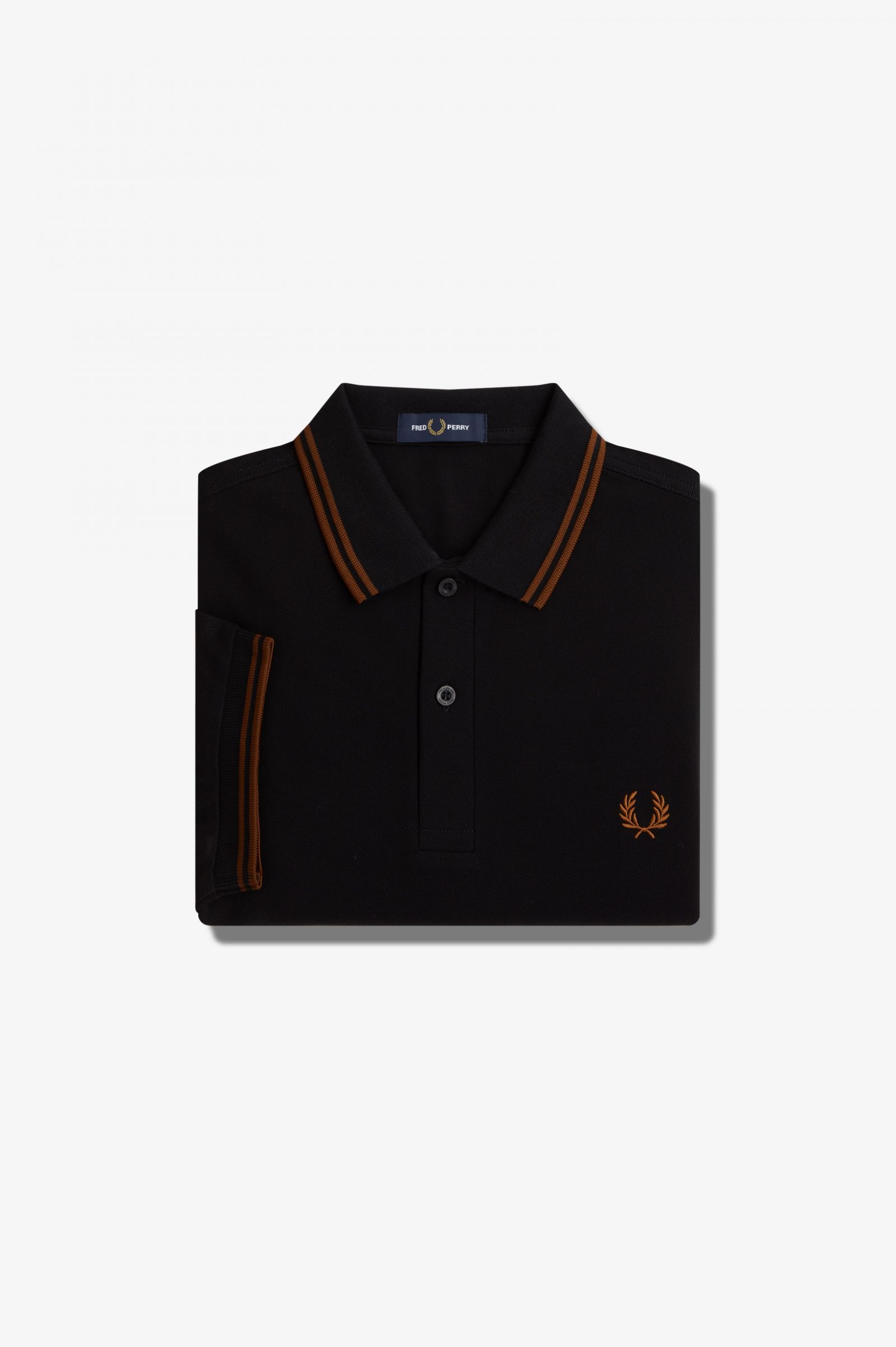 The Fred Perry ShirtM3600 Black / Whisky Brown / Whisky Brown
