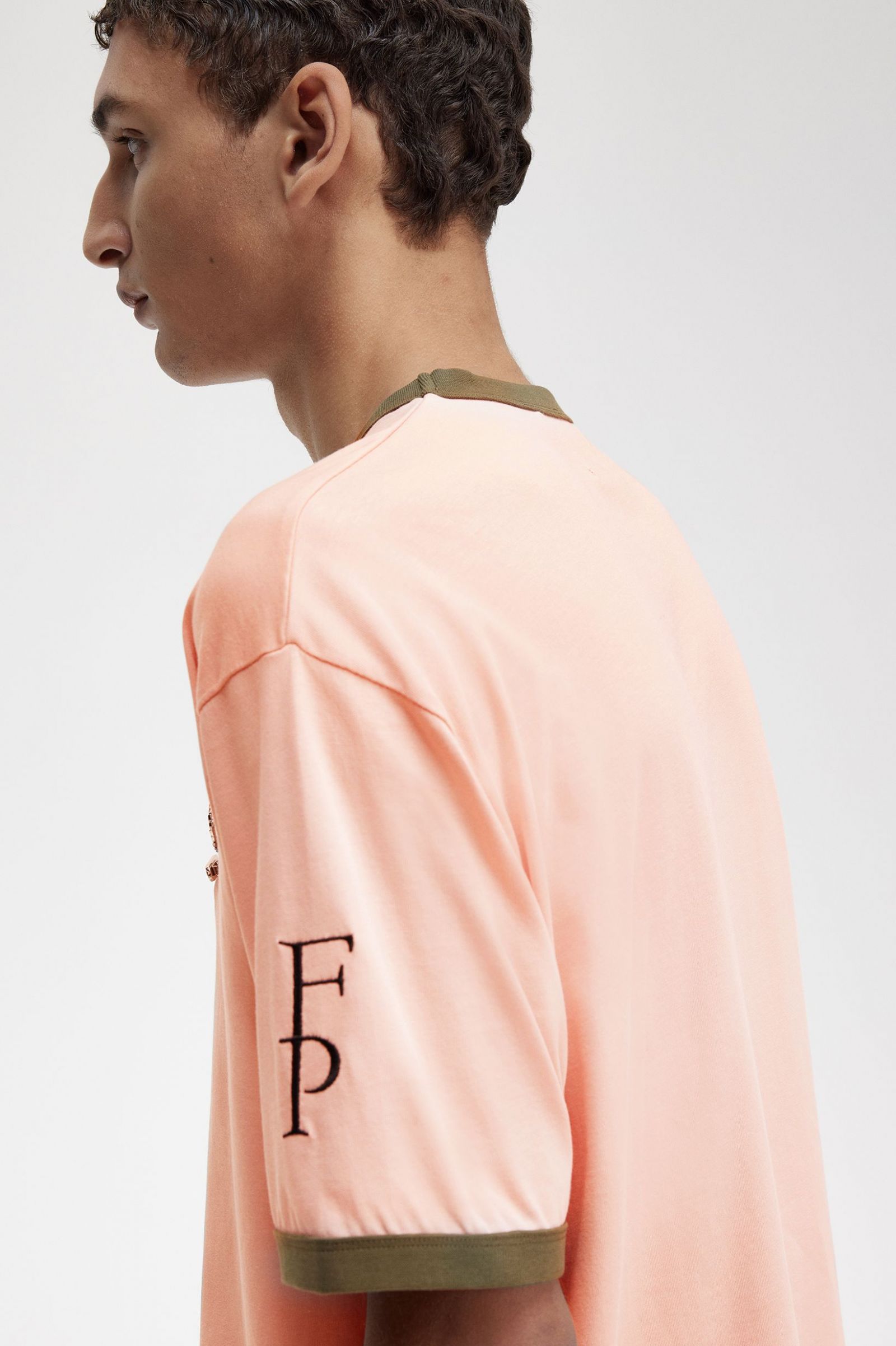 Raf SimonsContrast Trim Relaxed T-Shirt Light Misty Rose