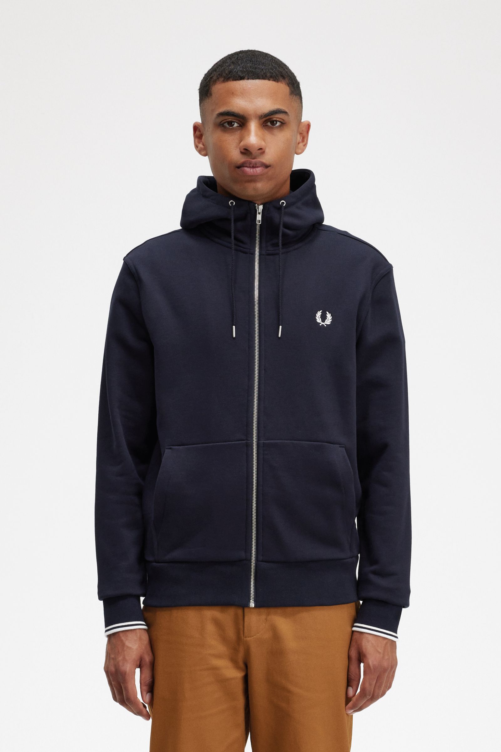 Hooded Zip Through Sweatshirt Navy