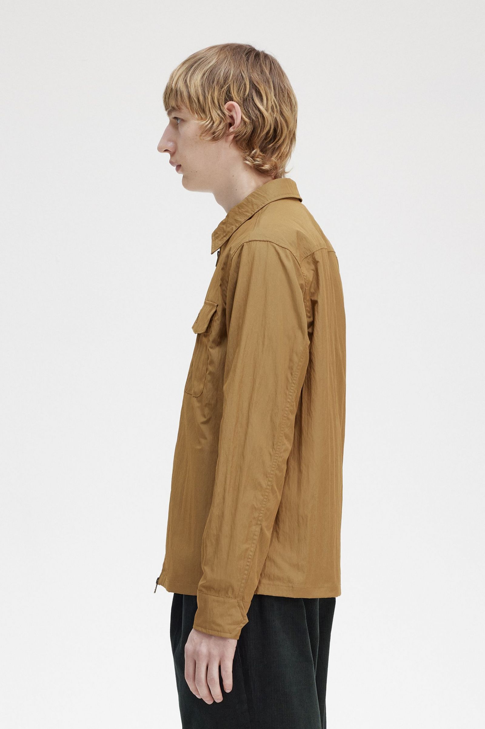 Lightweight Zip-Through Overshirt Shaded Stone