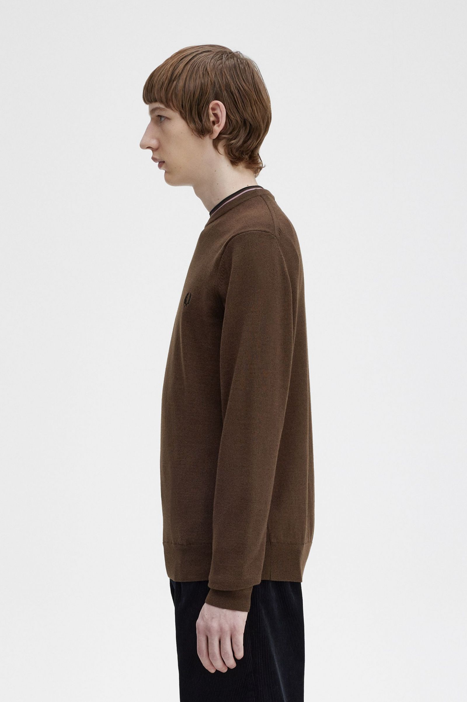 Classic Crew Neck Jumper Burnt Tobacco