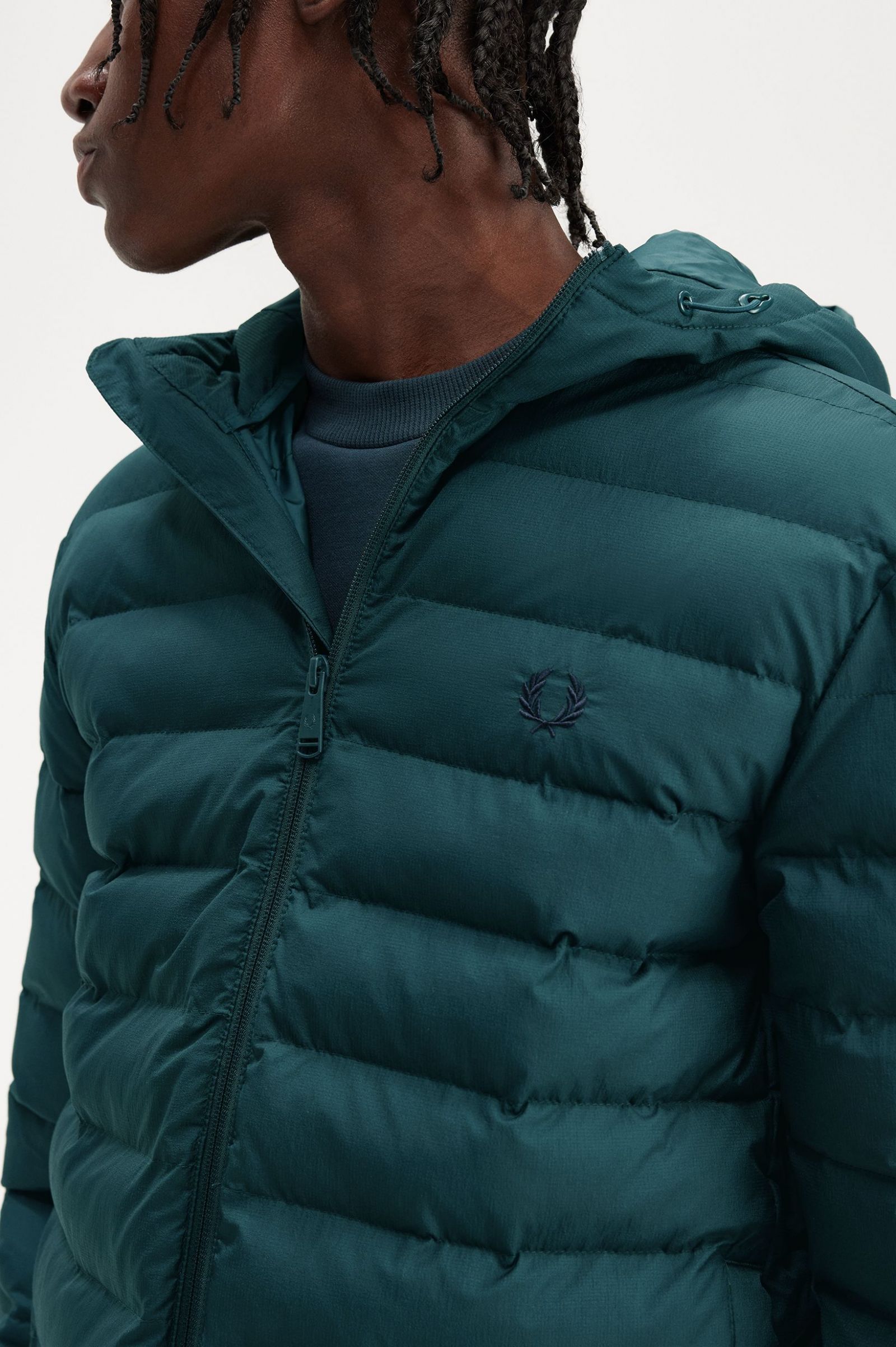 Hooded Insulated Jacket Petrol Blue
