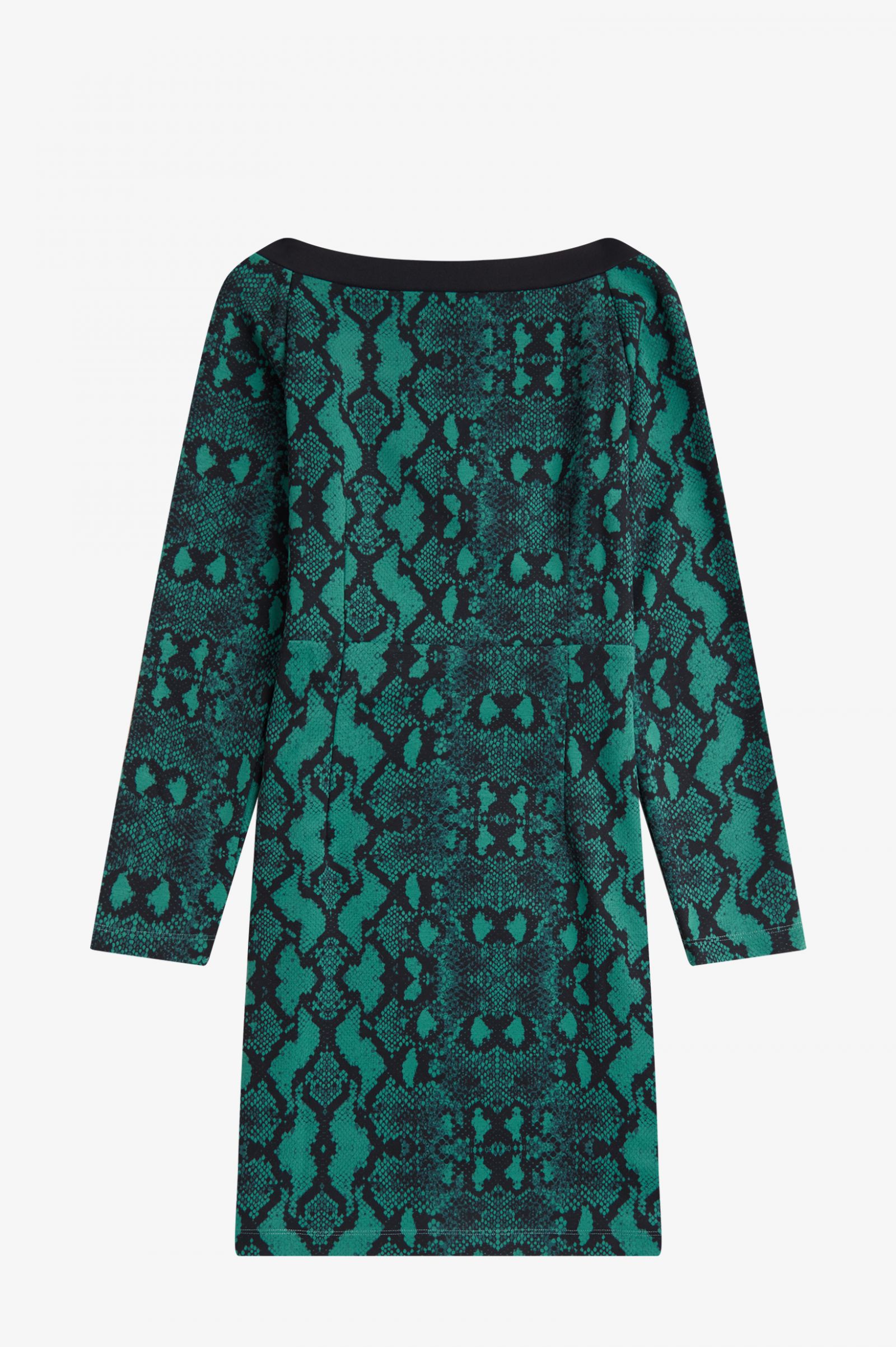 Amy Winehouse FoundationOff-the-Shoulder Snakeprint Dress Deep Mint