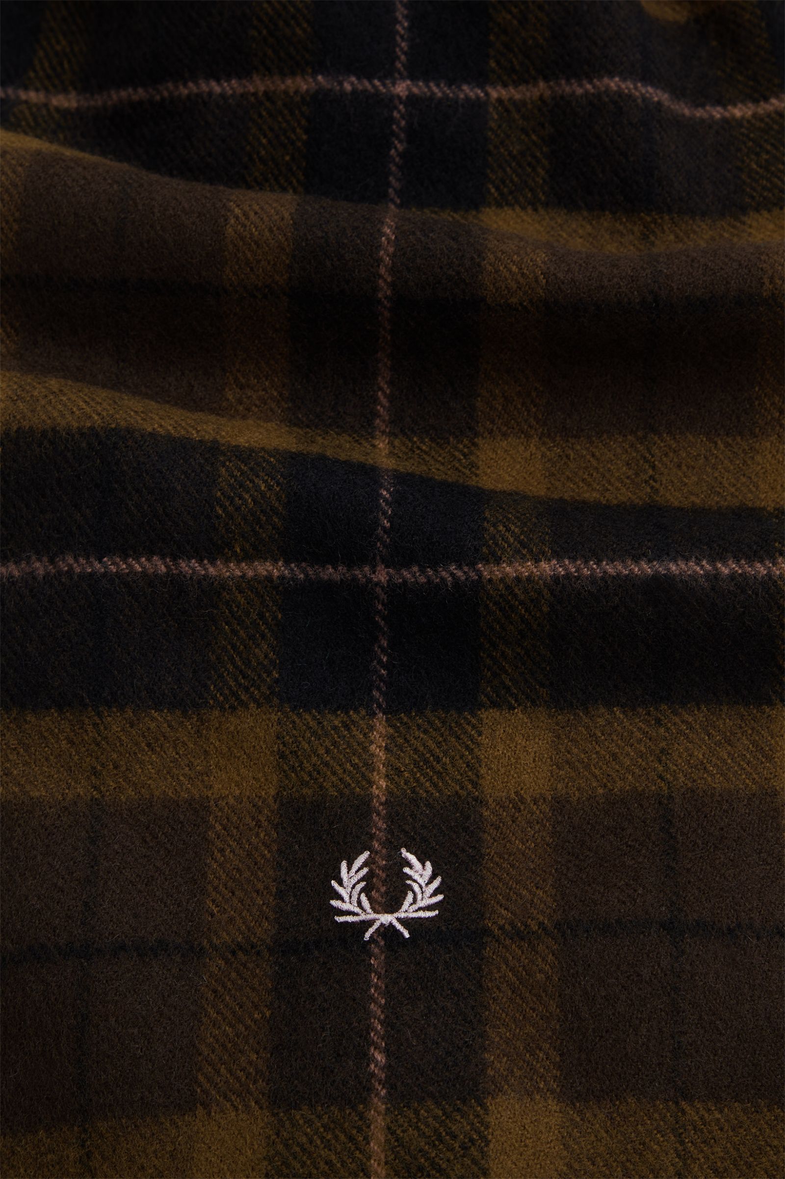 Lambswool Tartan Scarf Burnt Tobacco / Dark Pink