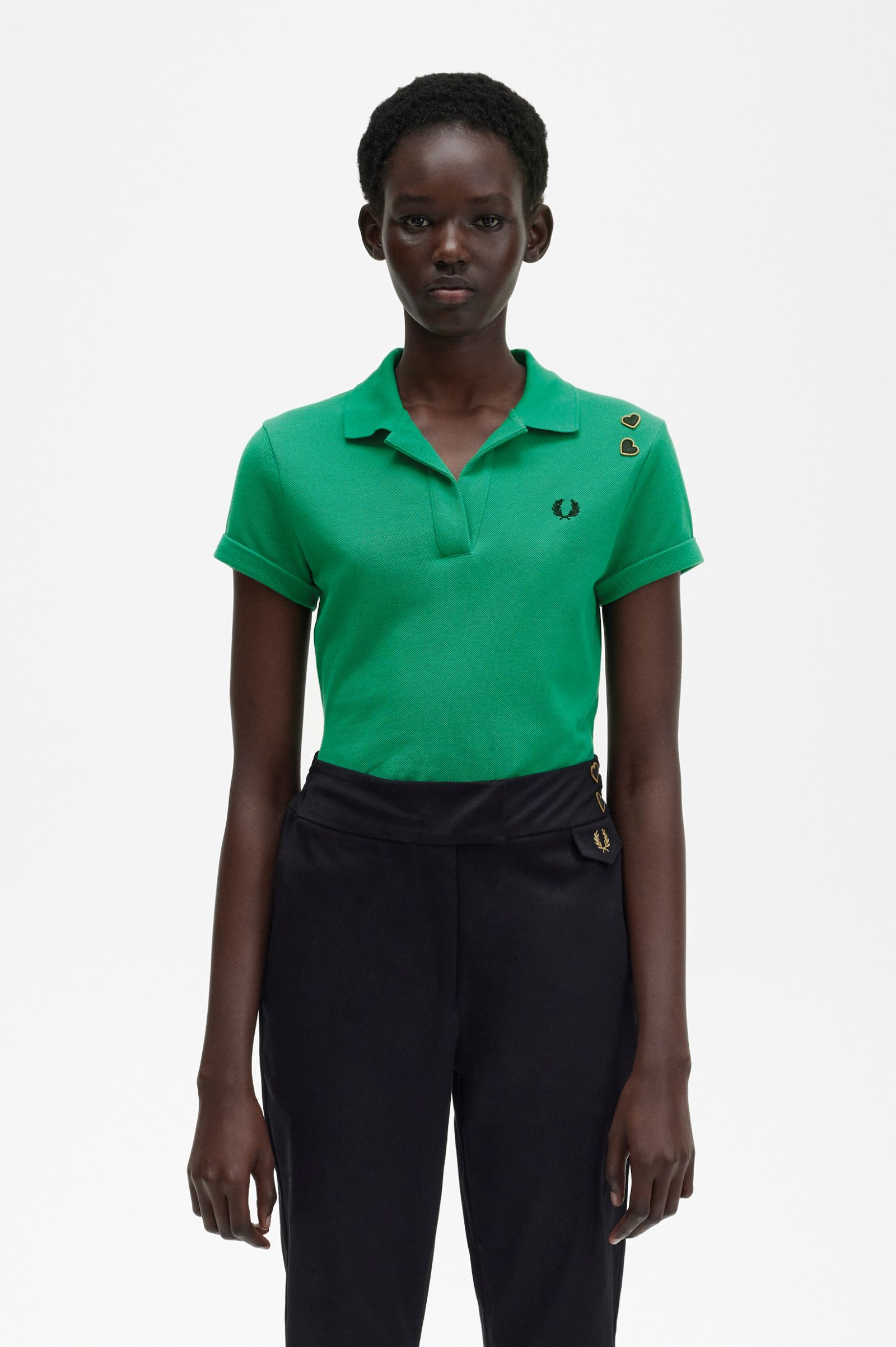 Amy Winehouse FoundationOpen-Collar Piqué Shirt Fred Perry Green