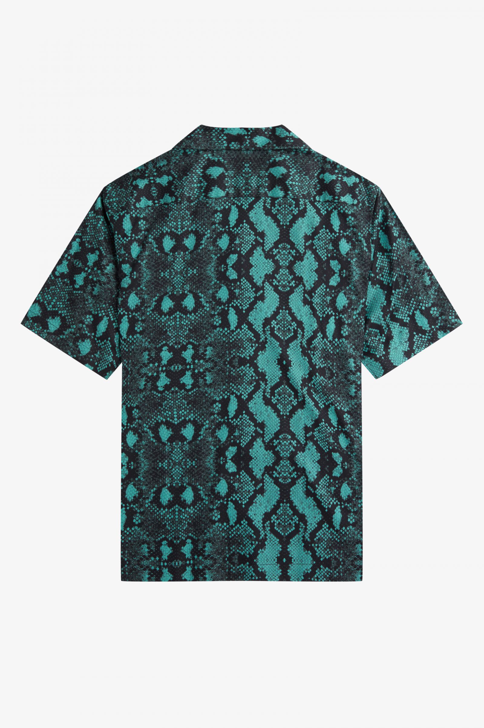 Snake Print Revere Collar Shirt Deep Mint