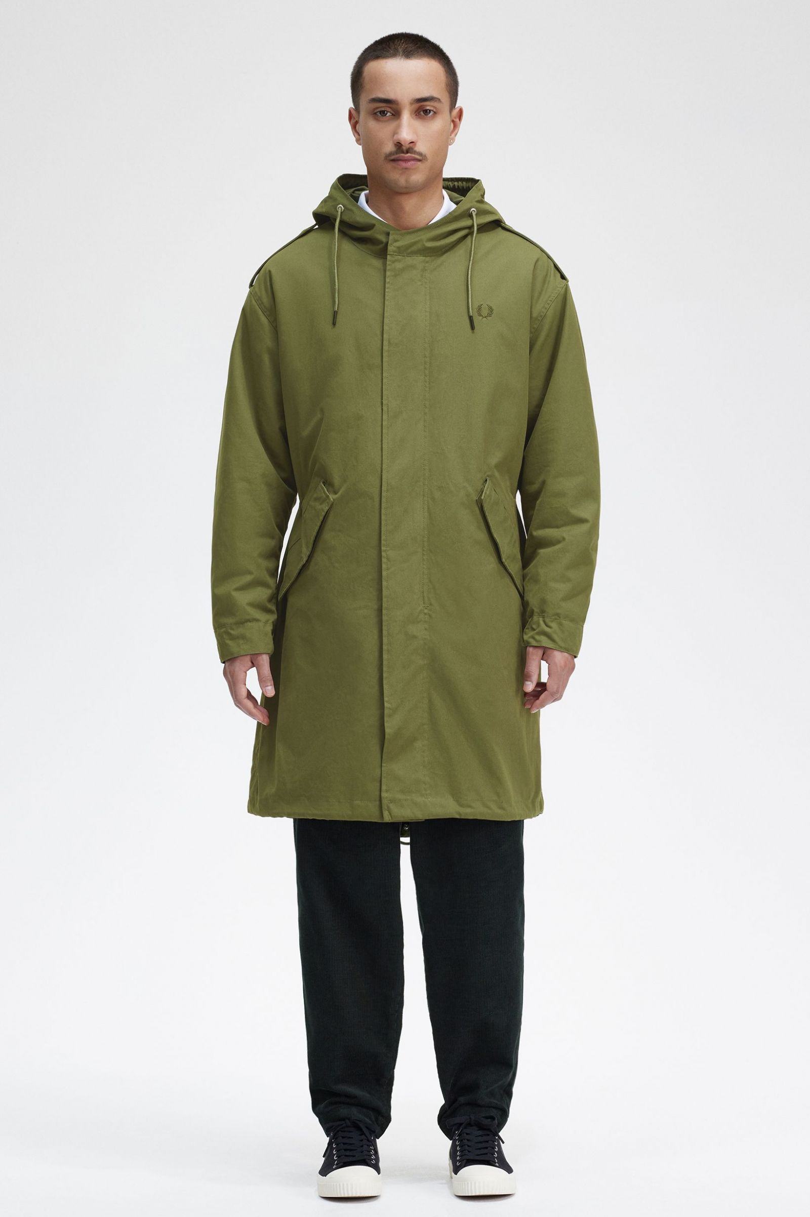 Faux Fur Lined Parka Parka Green