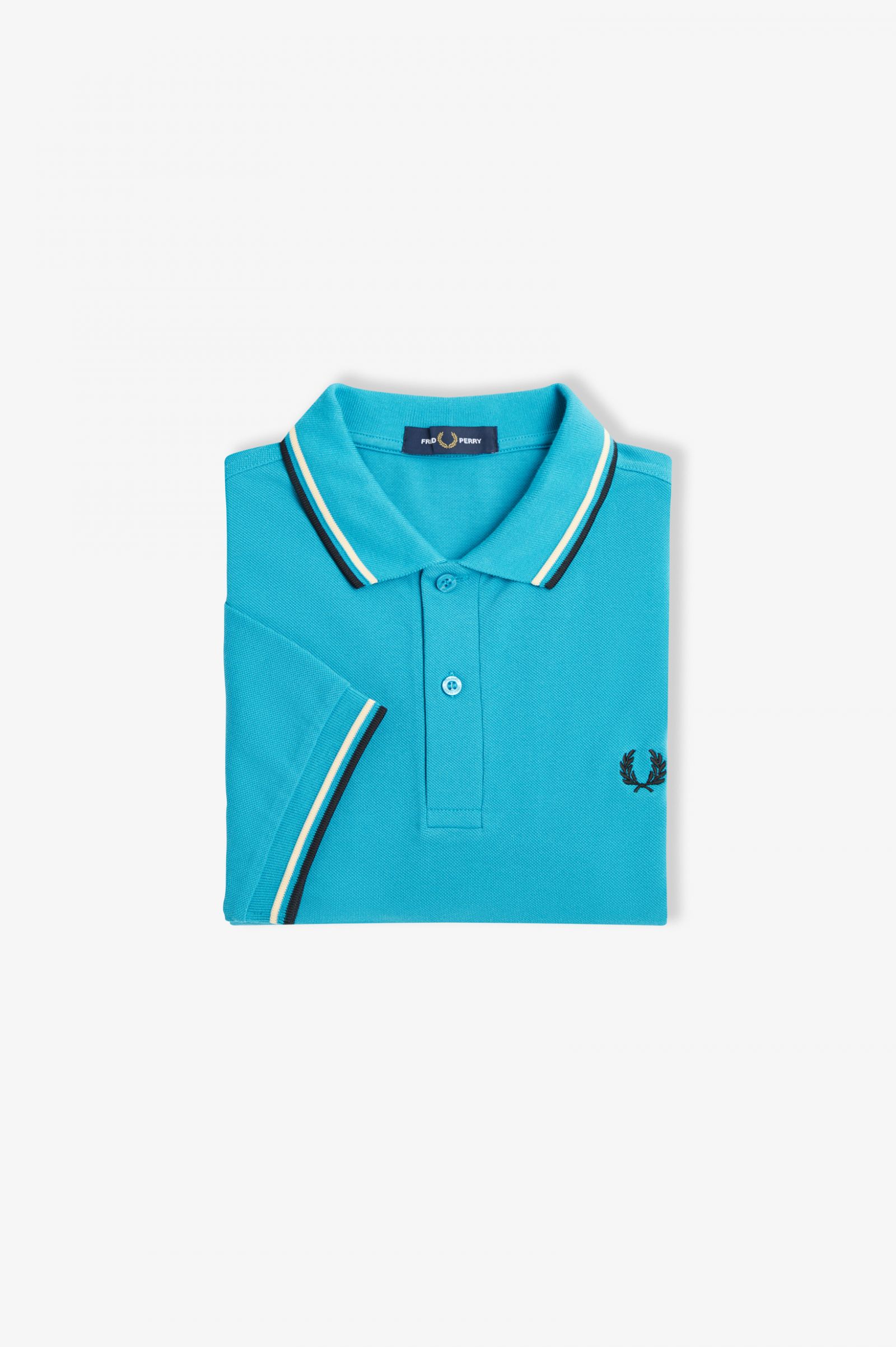 The Fred Perry ShirtM3600 Cyber Blue / Ice Cream / Black