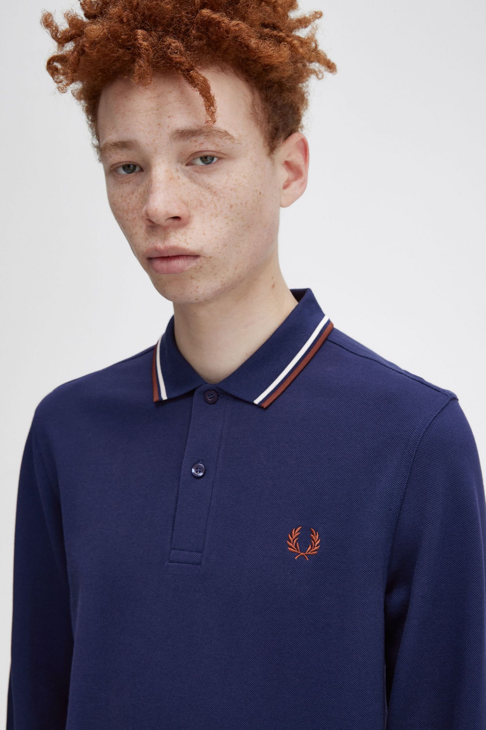 The Fred Perry ShirtM3636 French Navy / Ecru / Whisky Brown