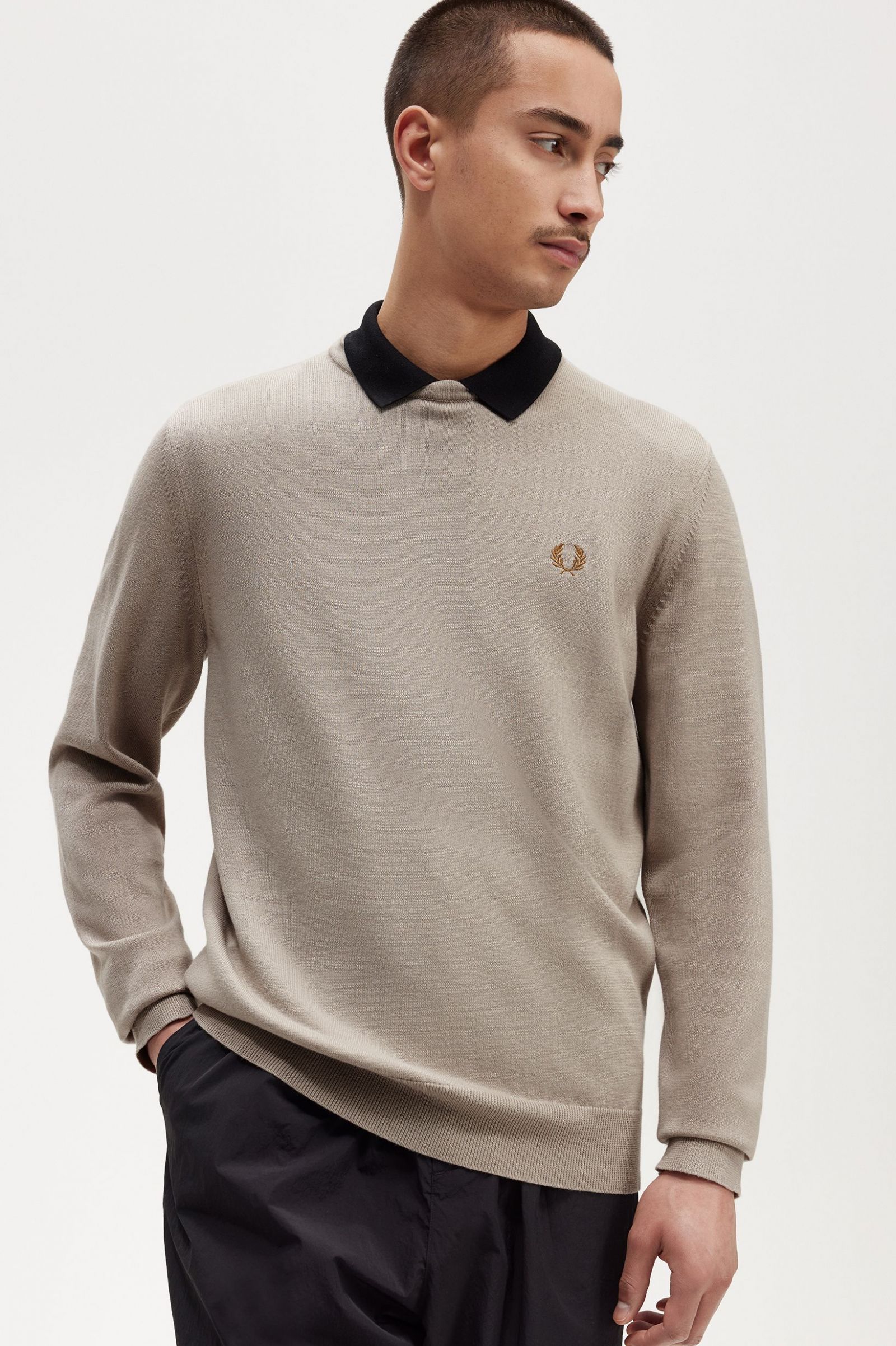 Classic Crew Neck Jumper Dark Oatmeal