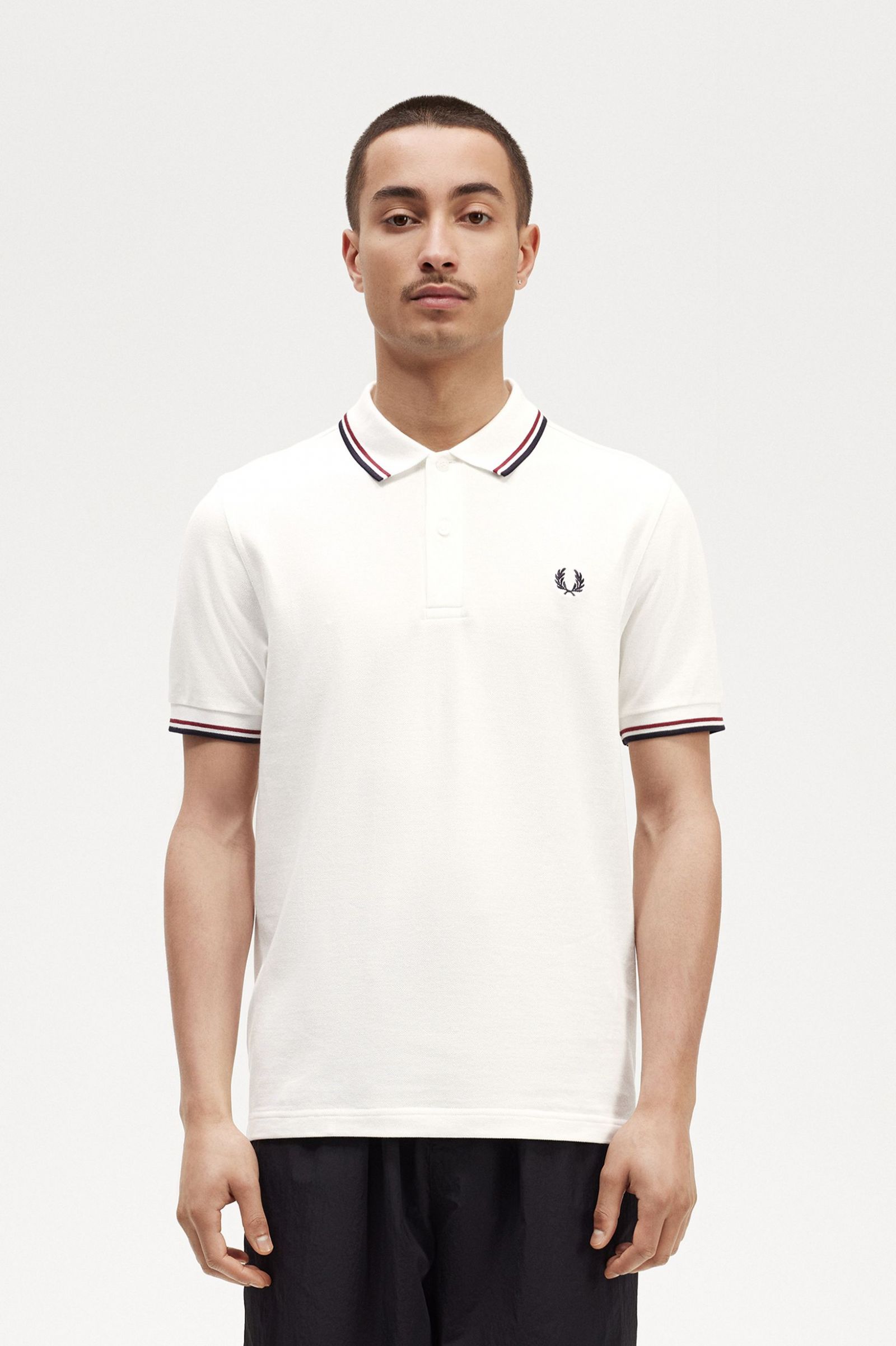 The Fred Perry ShirtM3600 Snow White / Burnt Red / Navy