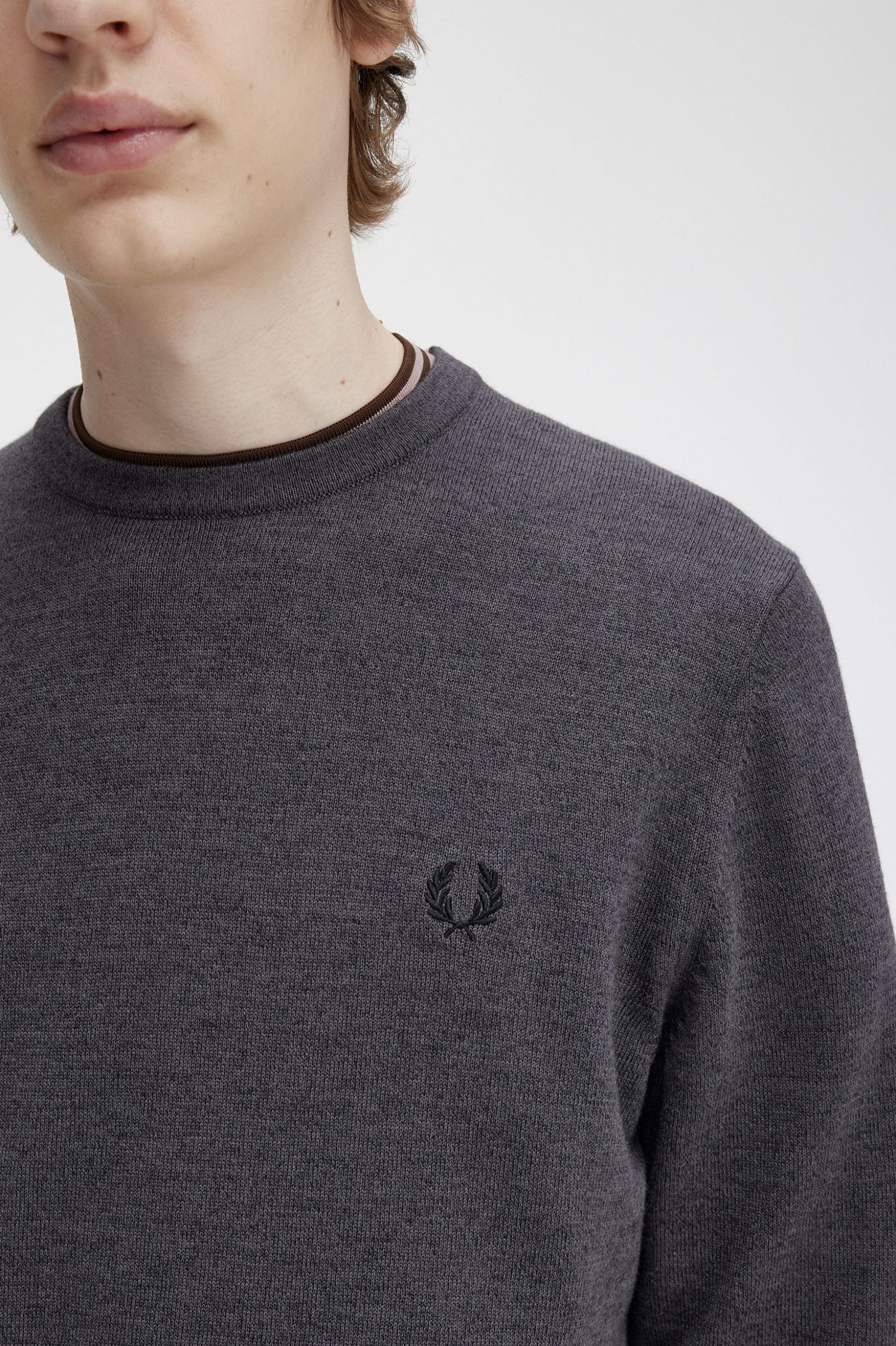 Classic Crew Neck Jumper Dark Grey Marl