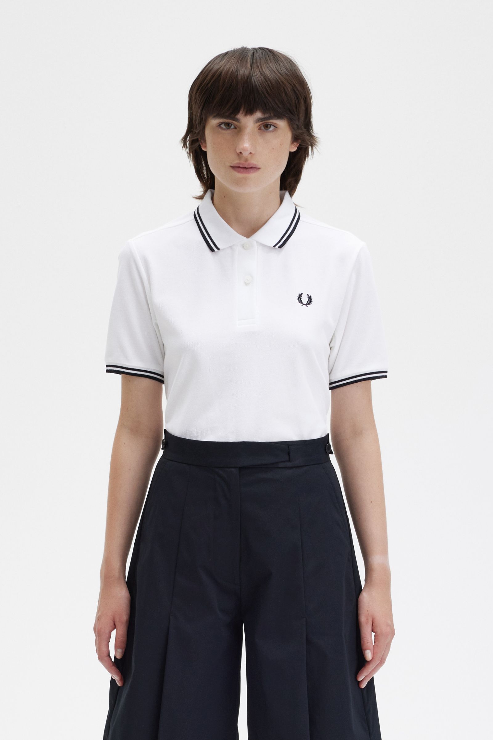 The Fred Perry ShirtG3600 White / Black / Black