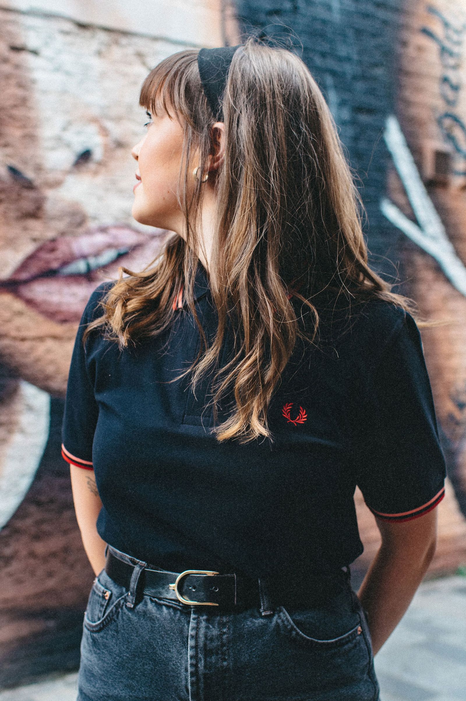 The Fred Perry ShirtM12 Black / Coral Heat / Camden Brick