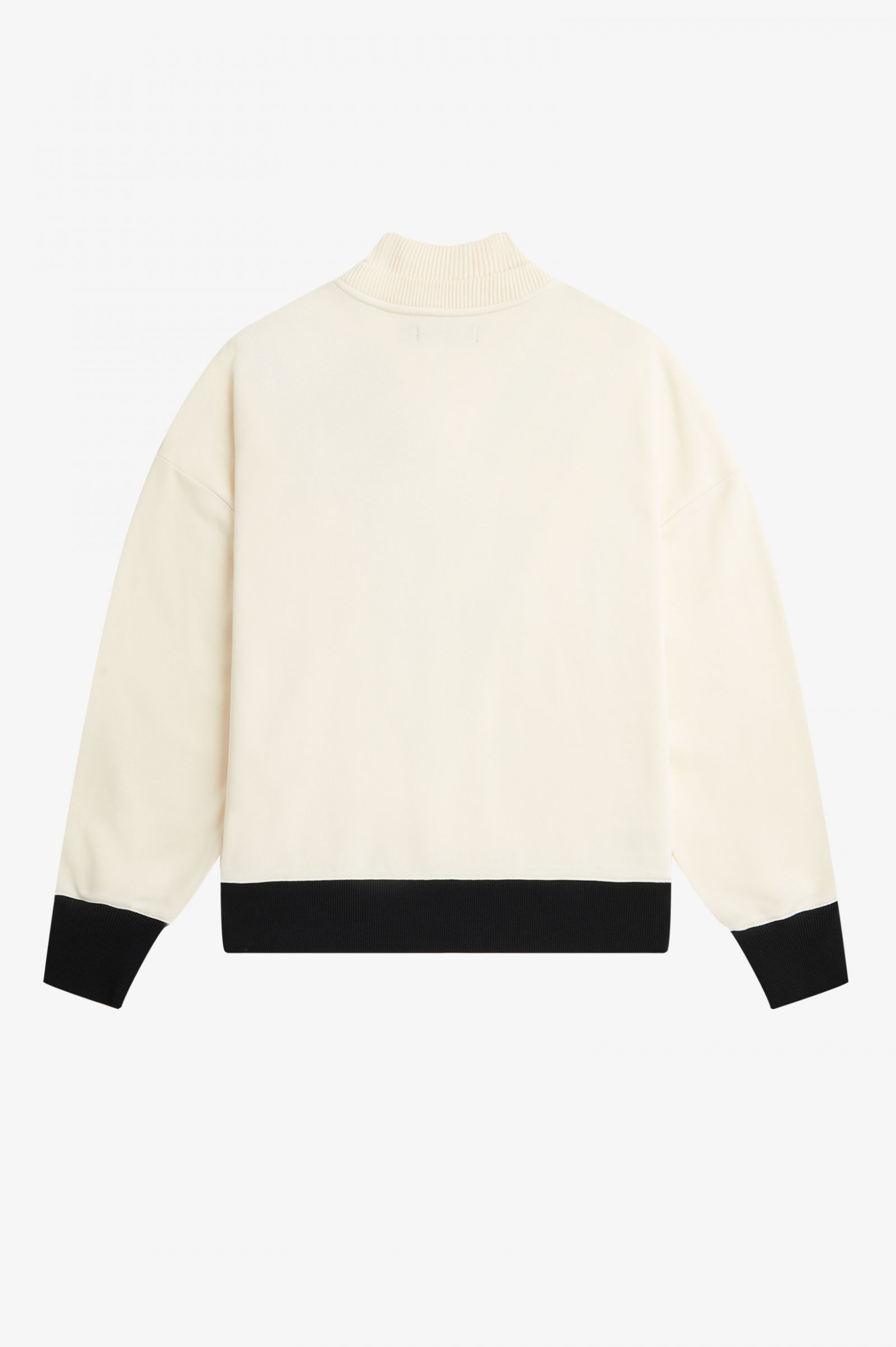 Tipped Knitted Trim Sweatshirt Ecru