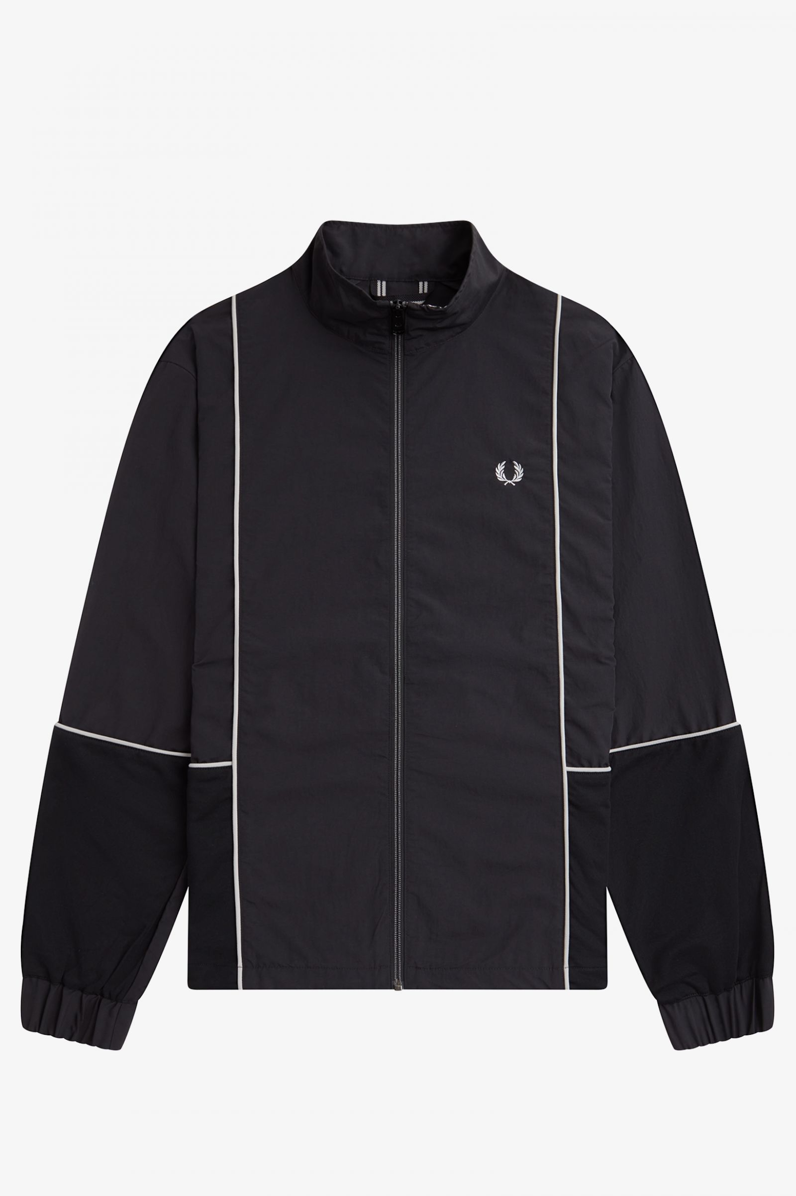 Piped Shell Jacket Black