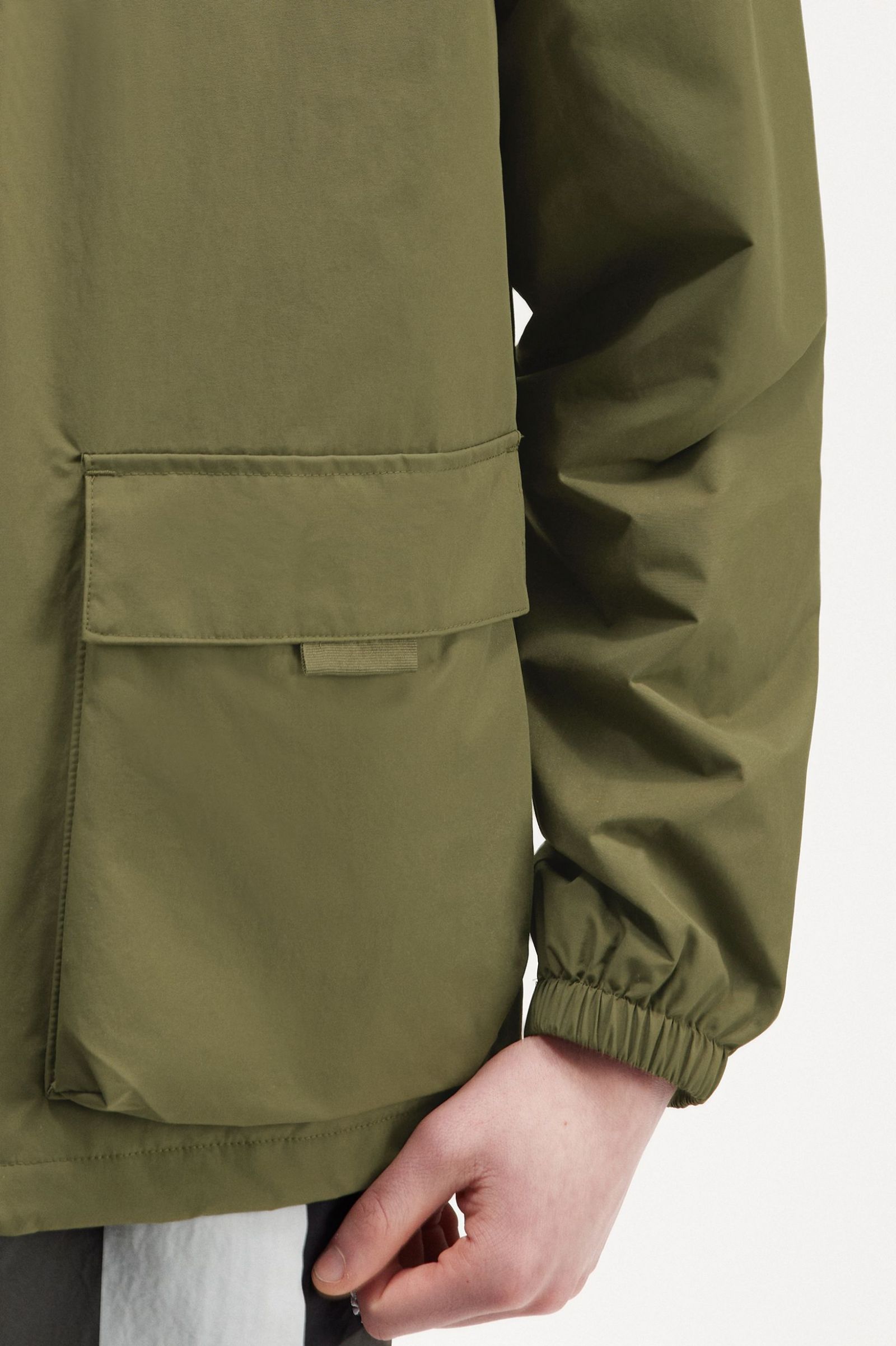 Patch Pocket Zip Through Jacket Uniform Green