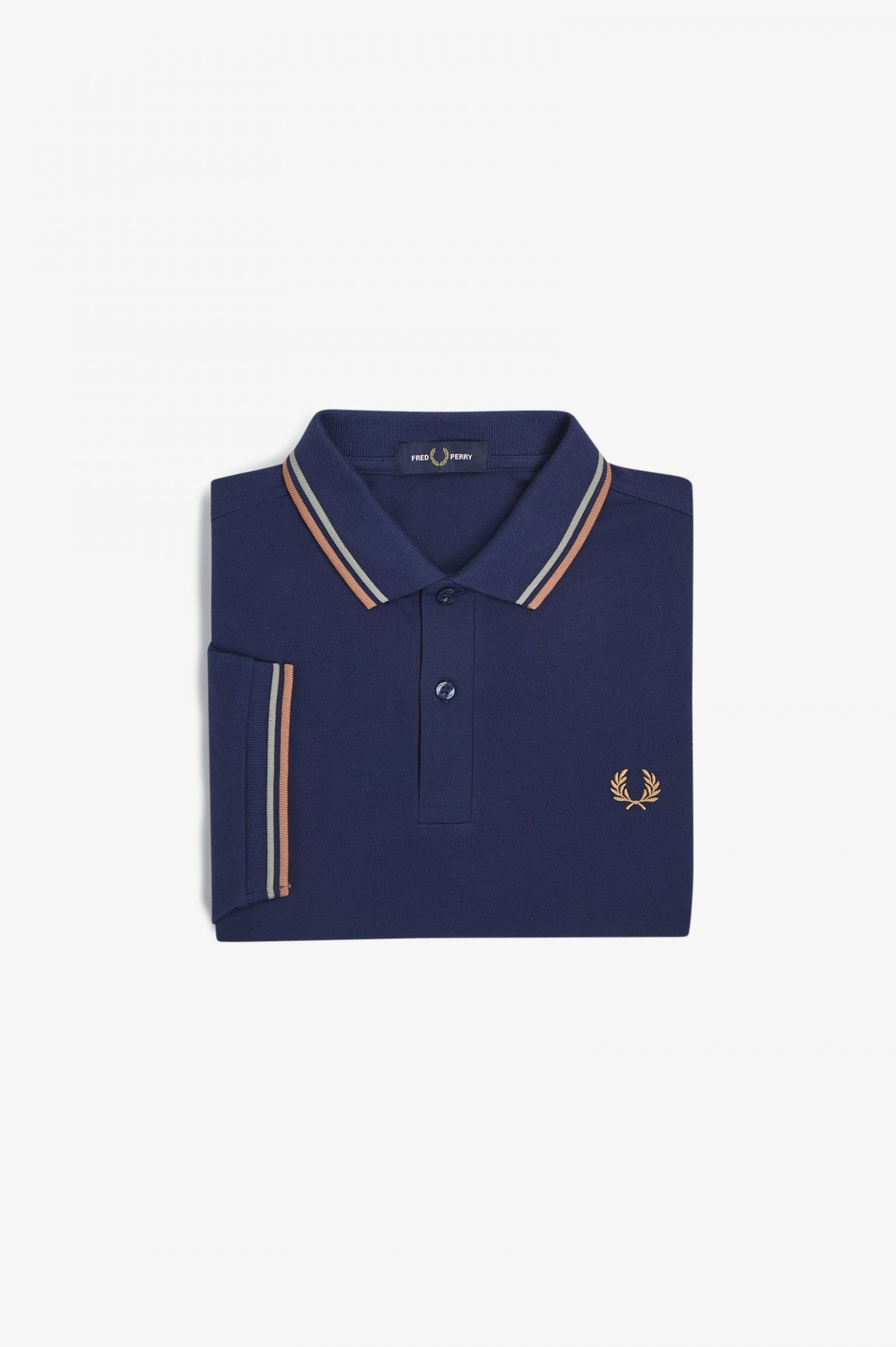 The Fred Perry ShirtM3600 French Navy / Seagrass / Light Rust