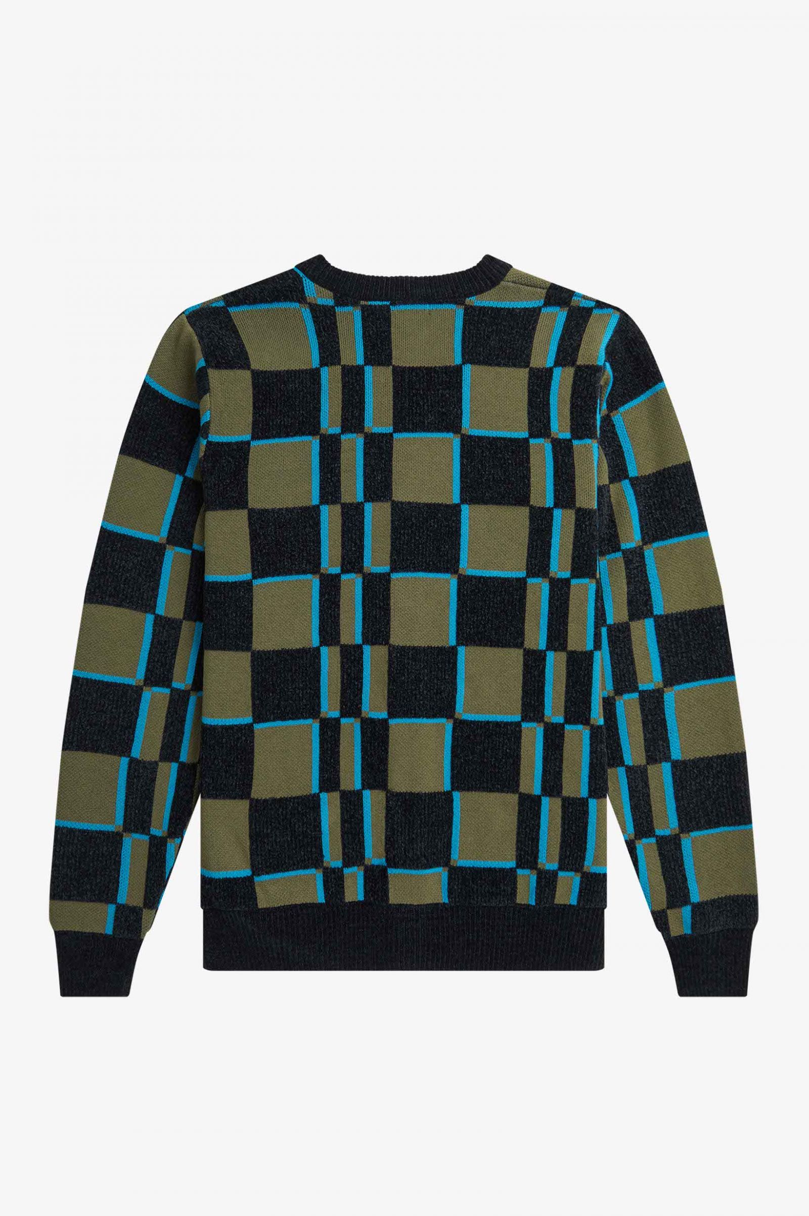 Glitch Chequerboard Cardigan Uniform Green / Black
