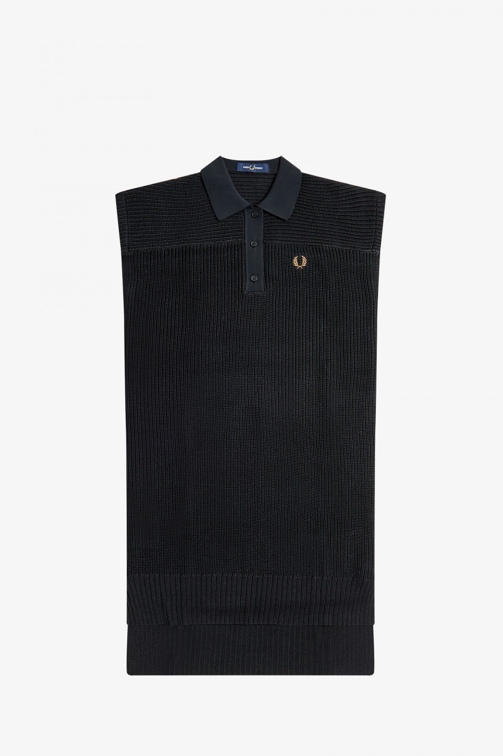 Knitted Shirt Dress Black