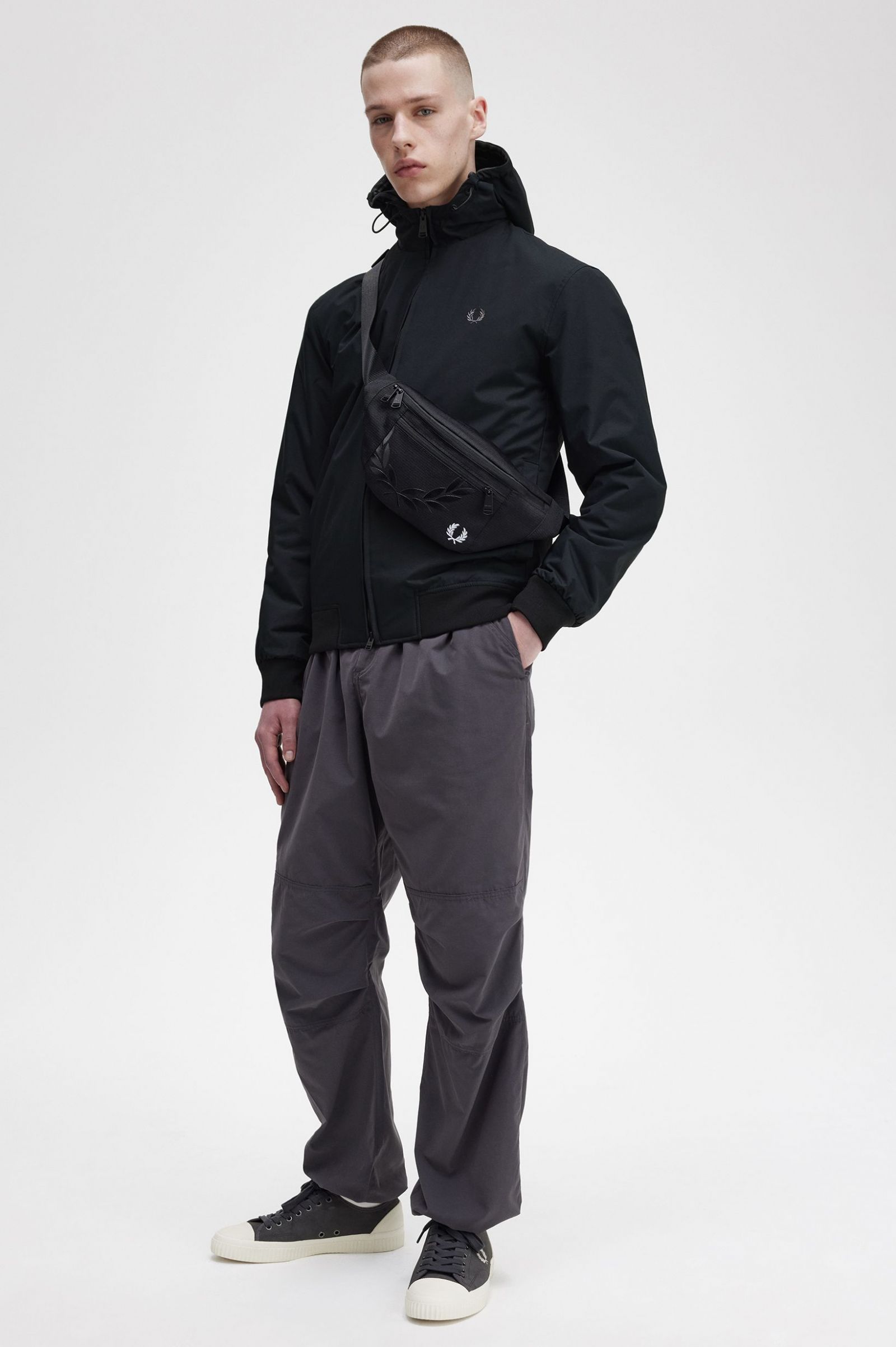 Padded Hooded Brentham Jacket Black / Gunmetal