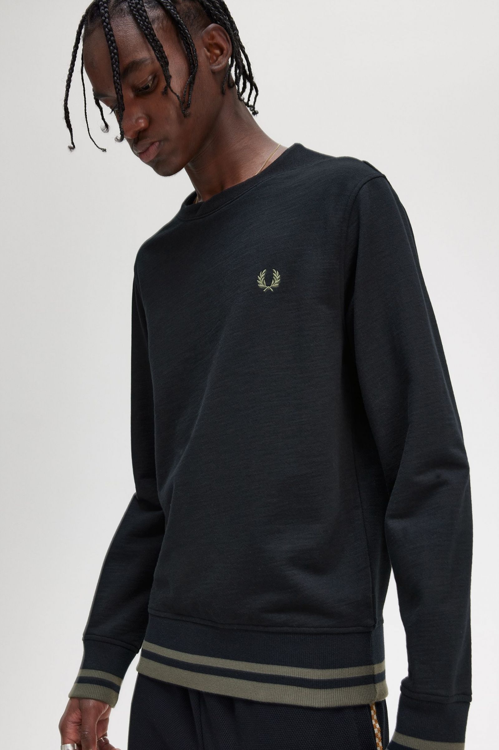 Rib Detail Sweatshirt Black