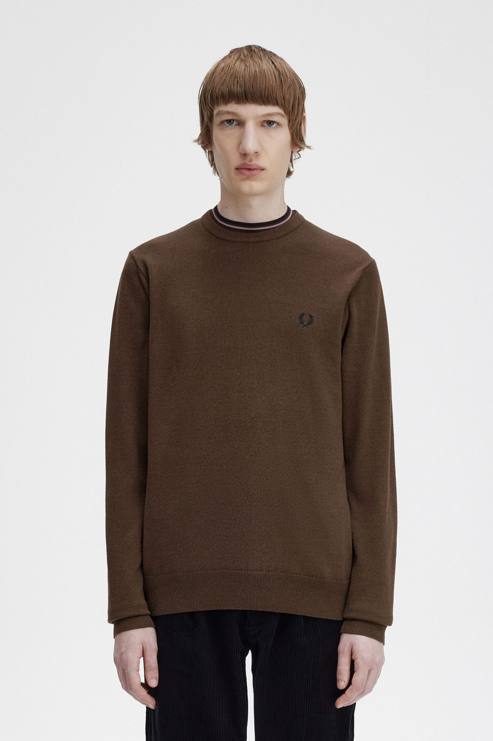 Classic Crew Neck Jumper Burnt Tobacco