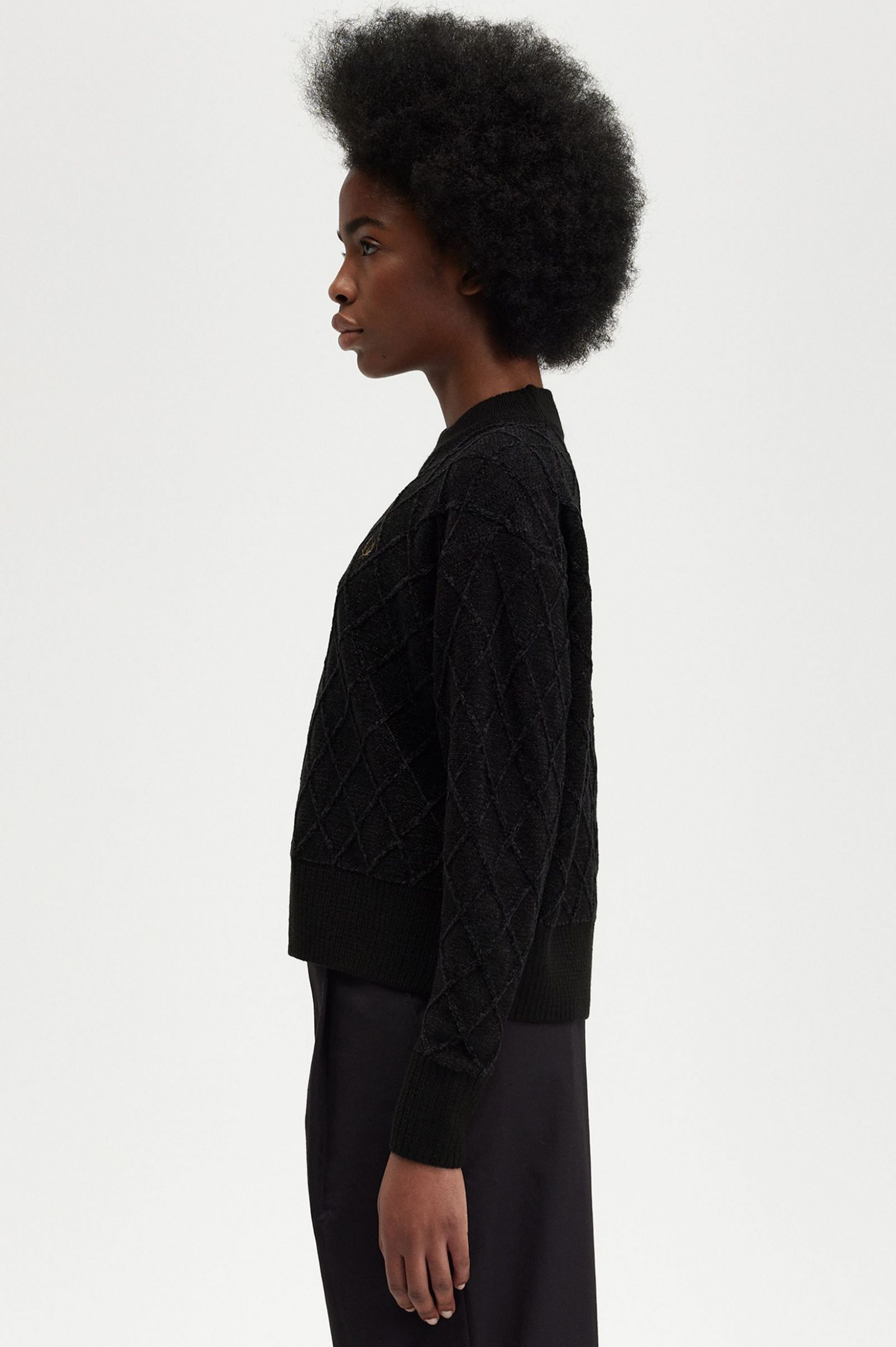 Chenille Grid Jumper Black