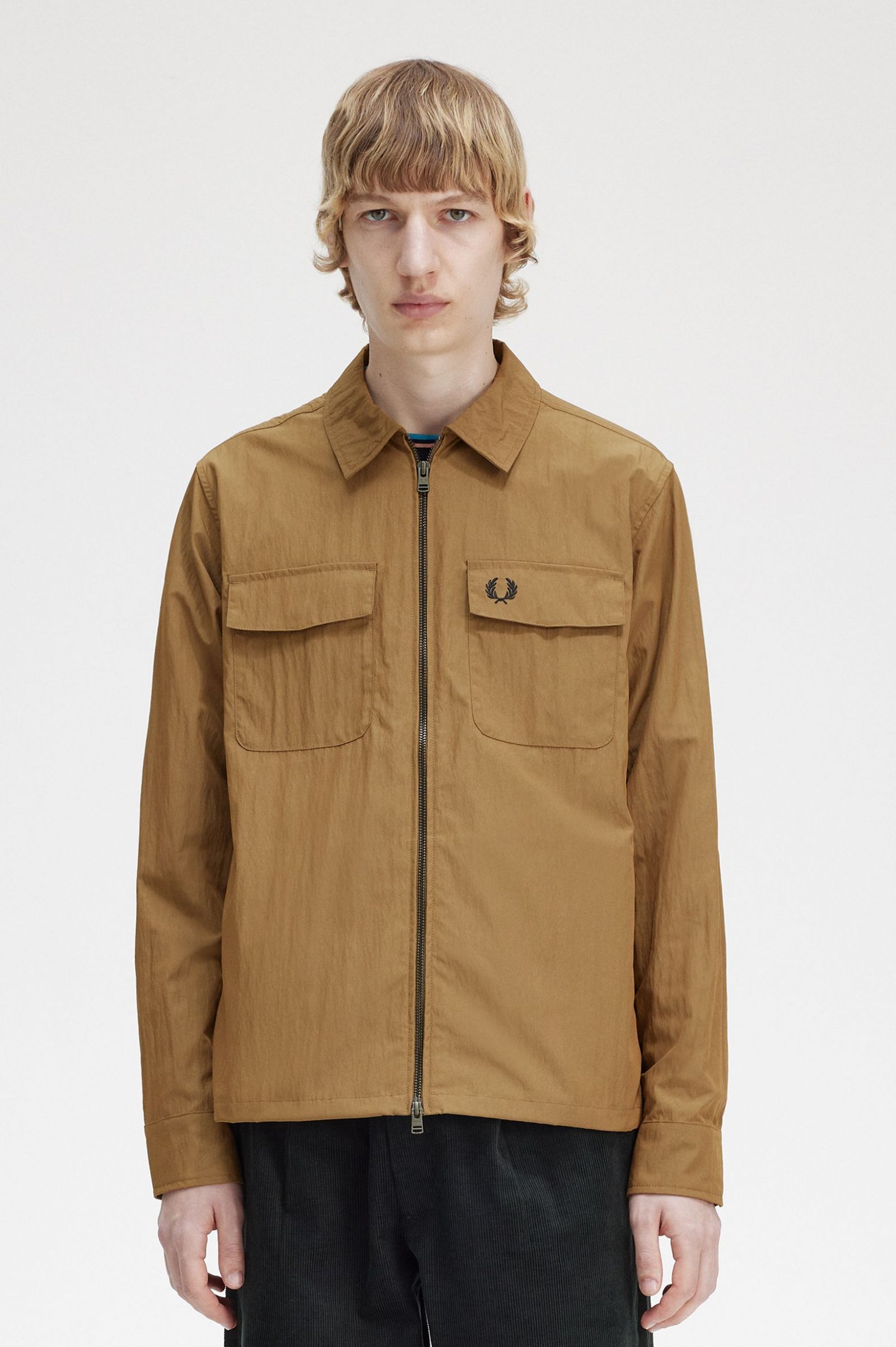 Lightweight Zip-Through Overshirt Shaded Stone