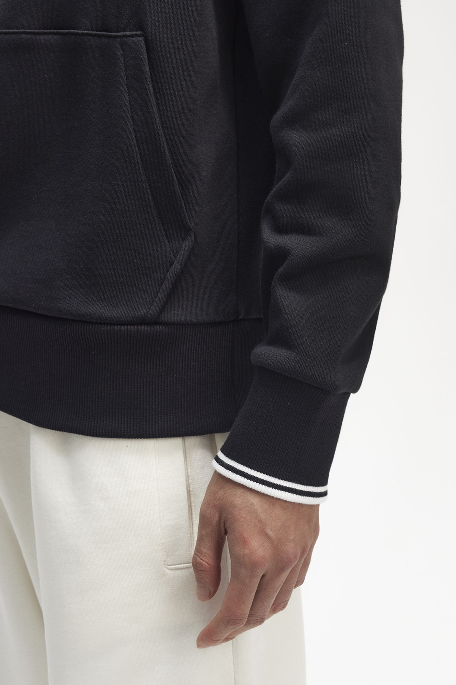 Tipped Hooded Sweatshirt Black