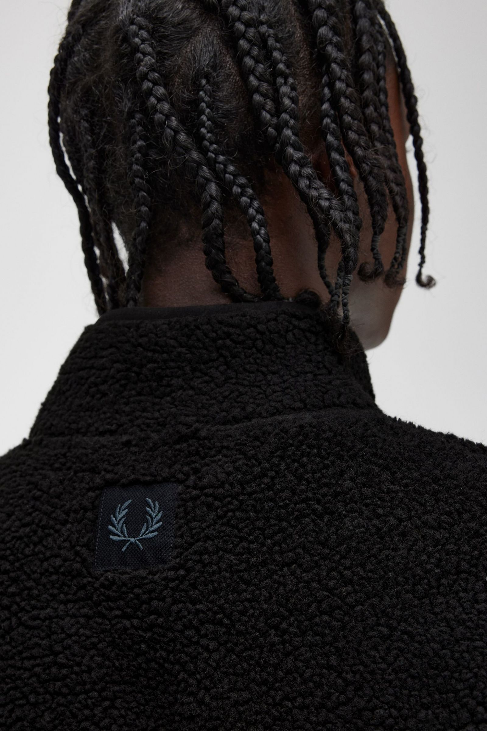 Zip Through Borg Fleece Black