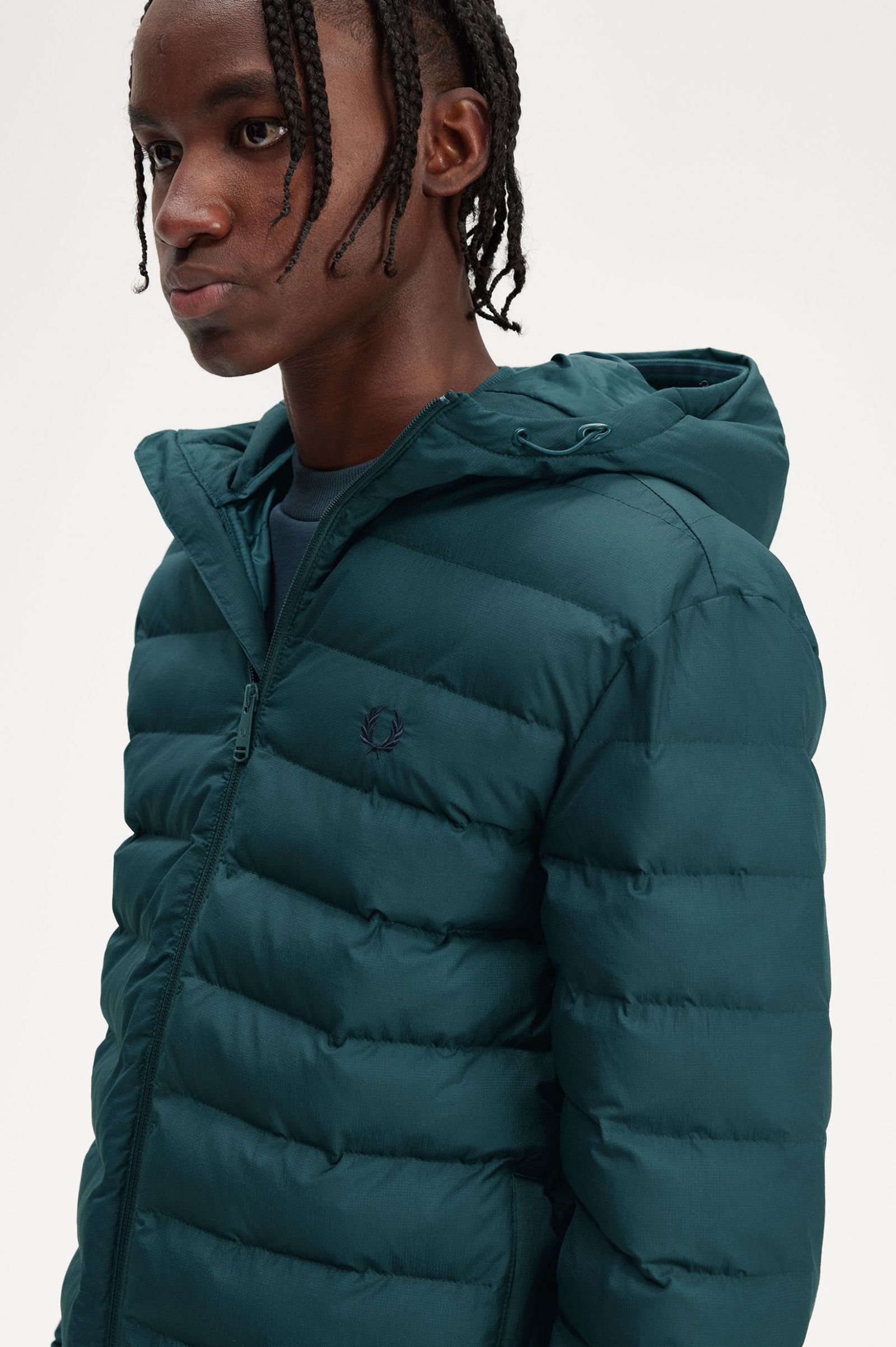Hooded Insulated Jacket Petrol Blue