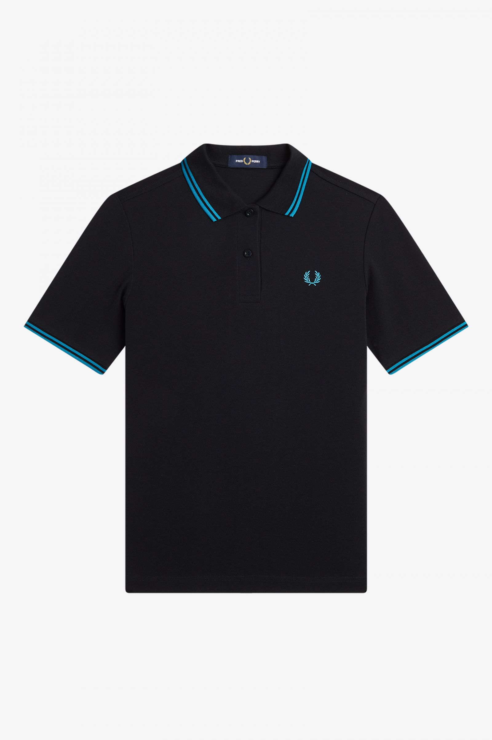 The Fred Perry ShirtG3600 Black / Cyber Blue / Cyber Blue