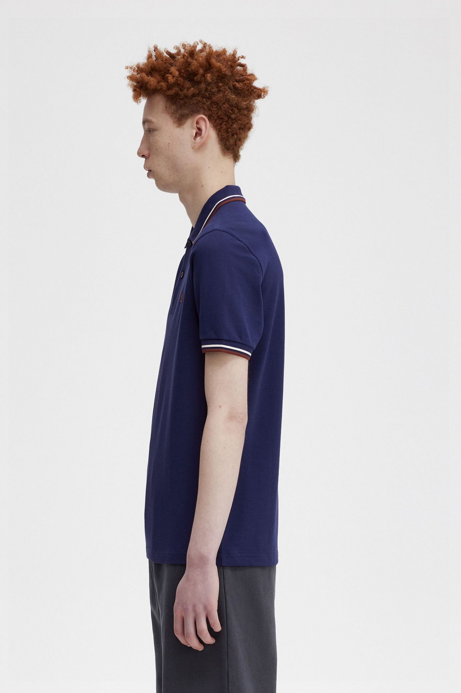 The Fred Perry ShirtM3600 French Navy / Ecru / Whisky Brown