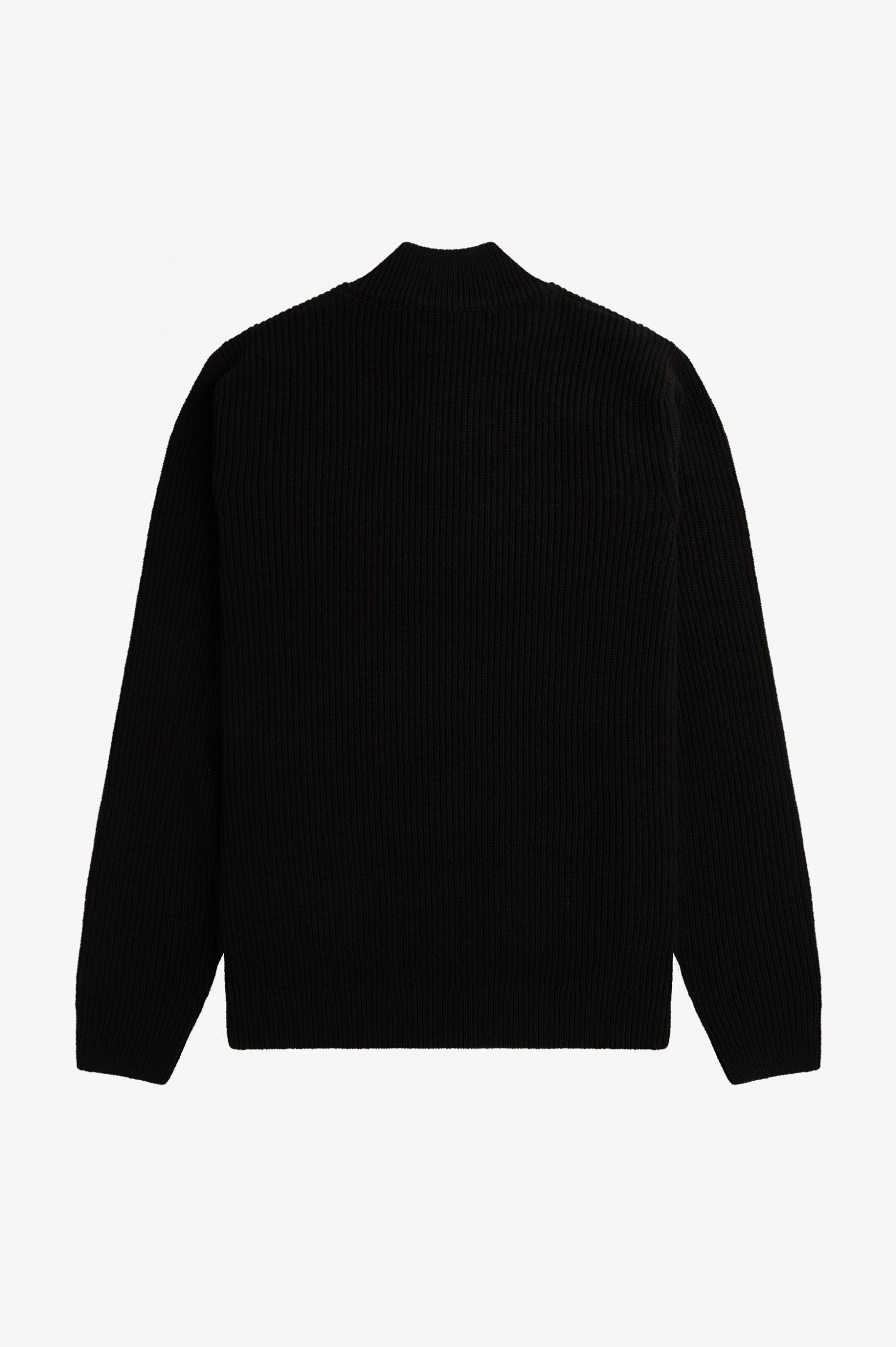 Textured Half Zip Jumper Black