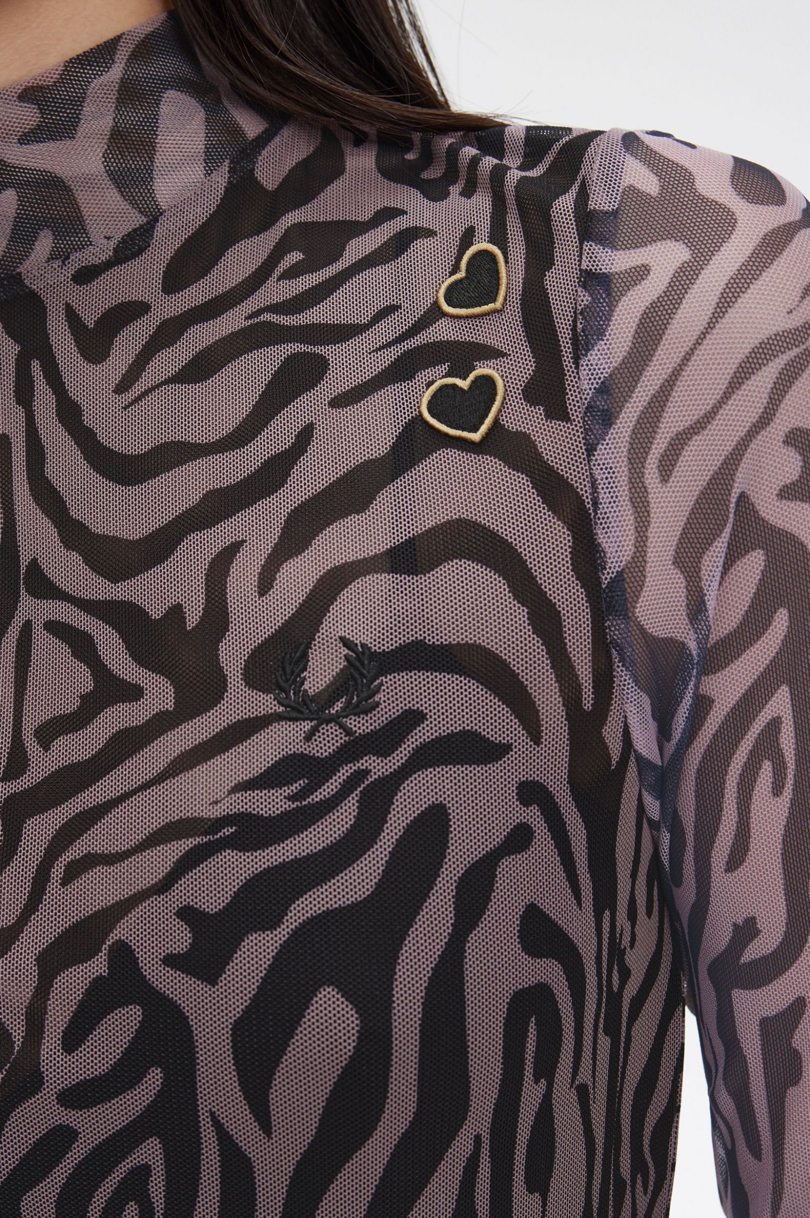 Amy Winehouse FoundationZebra Print Mesh Dress Dusty Rose Pink