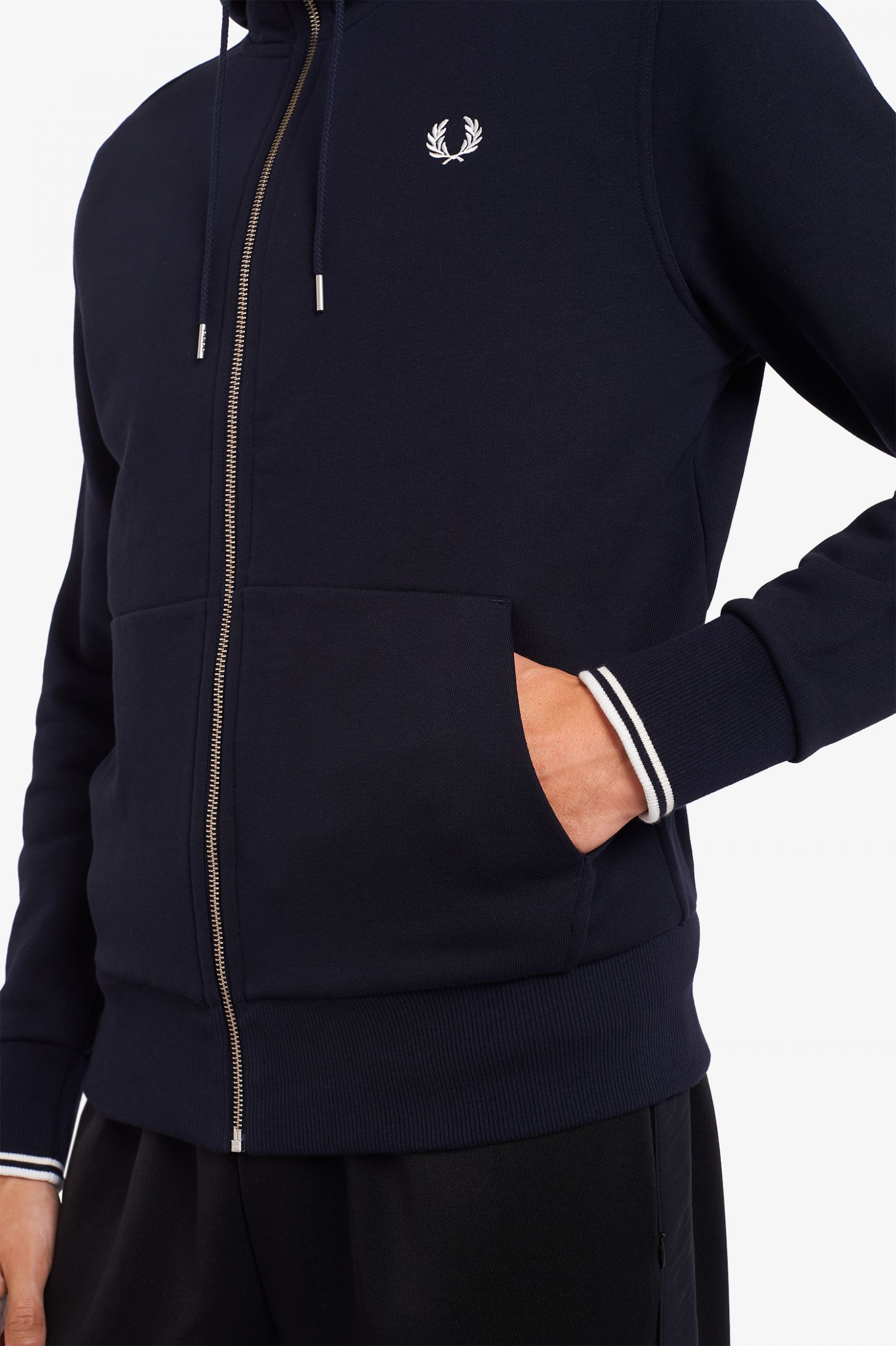Hooded Zip Through Sweatshirt Navy