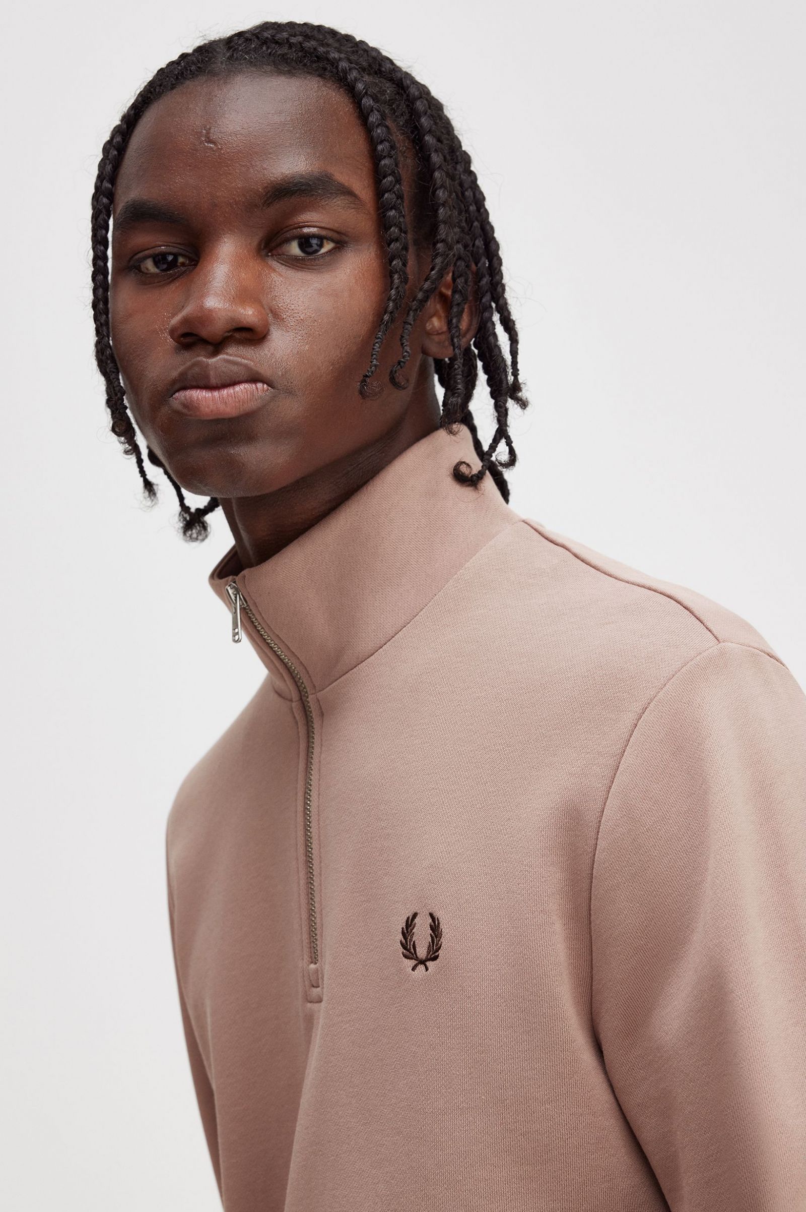 Half Zip Sweatshirt Dark Pink