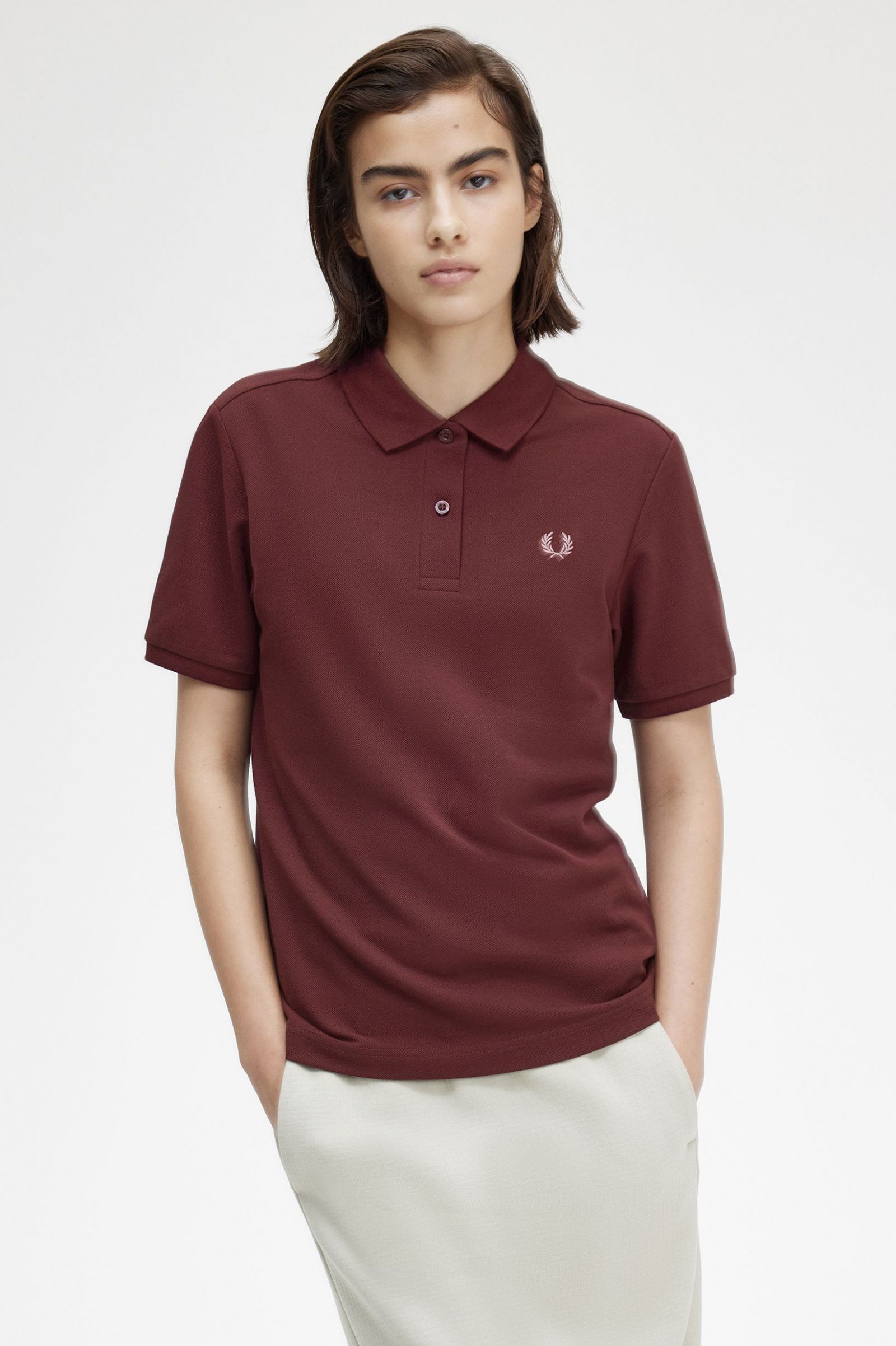 The Fred Perry ShirtG6000 Oxblood / Dusty Rose Pink