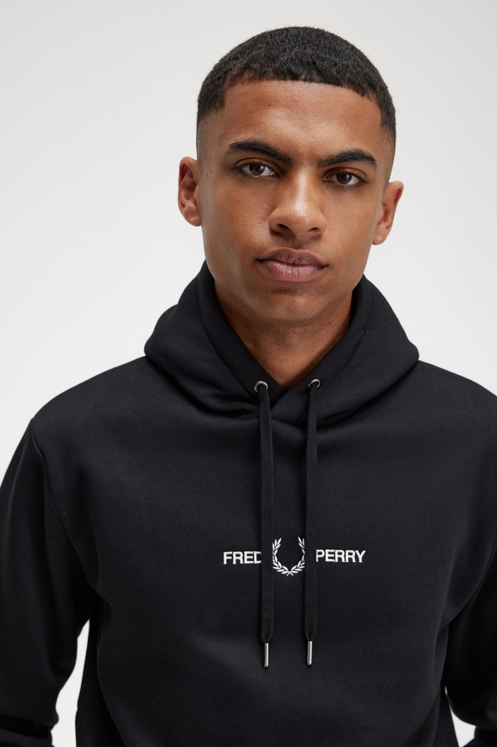 Embroidered Hooded Sweatshirt Black
