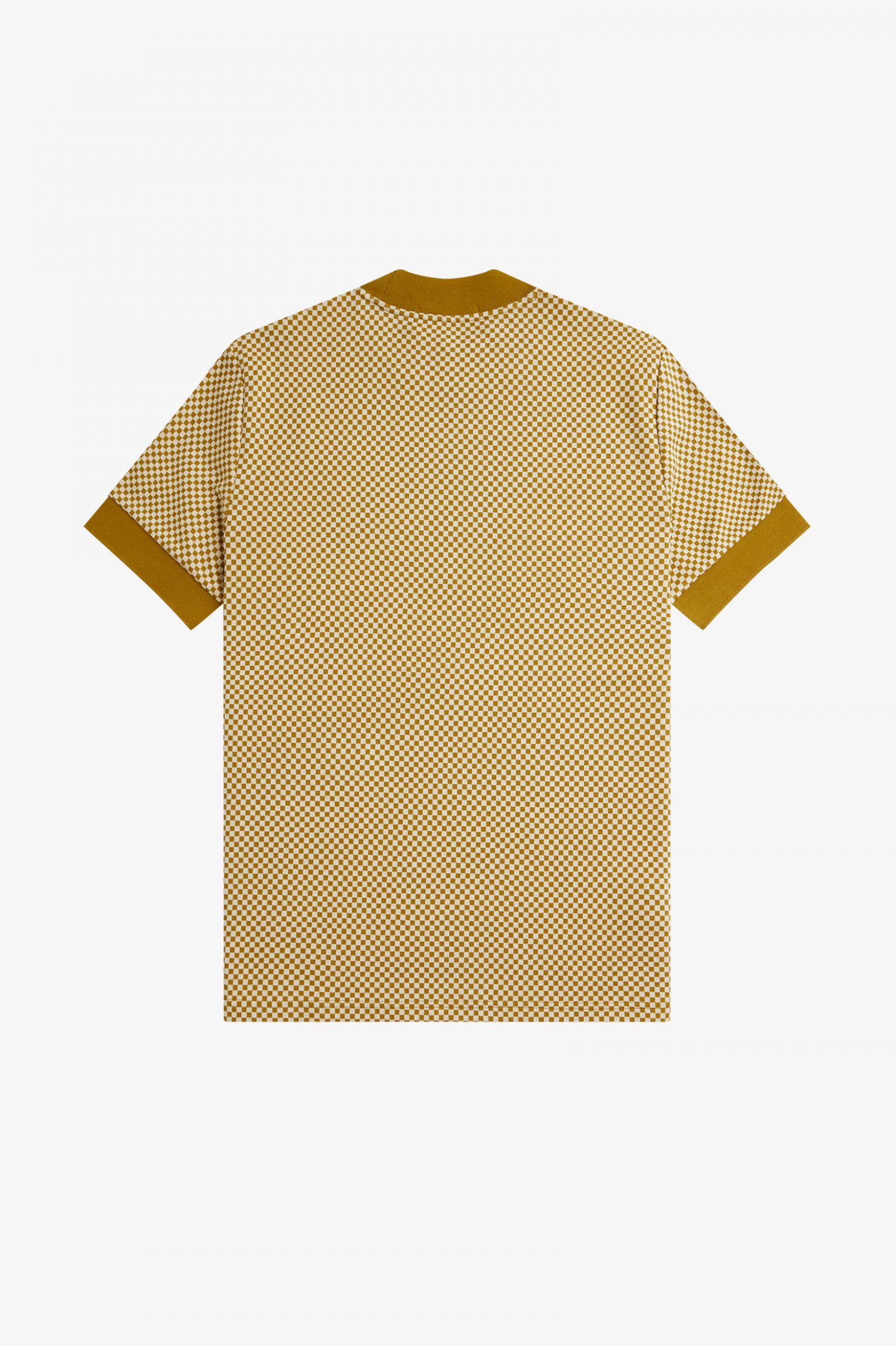 Micro Chequerboard T-Shirt Oatmeal / Dark Caramel